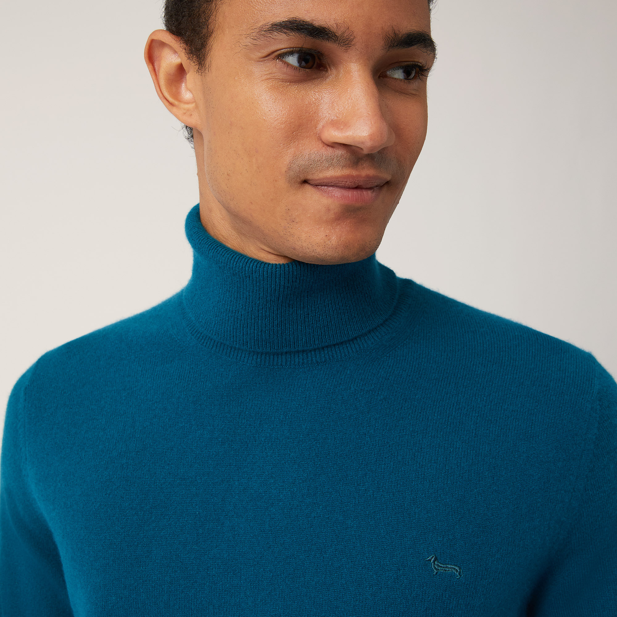 Pure Cashmere Turtleneck Sweater, Blue, large image number 2