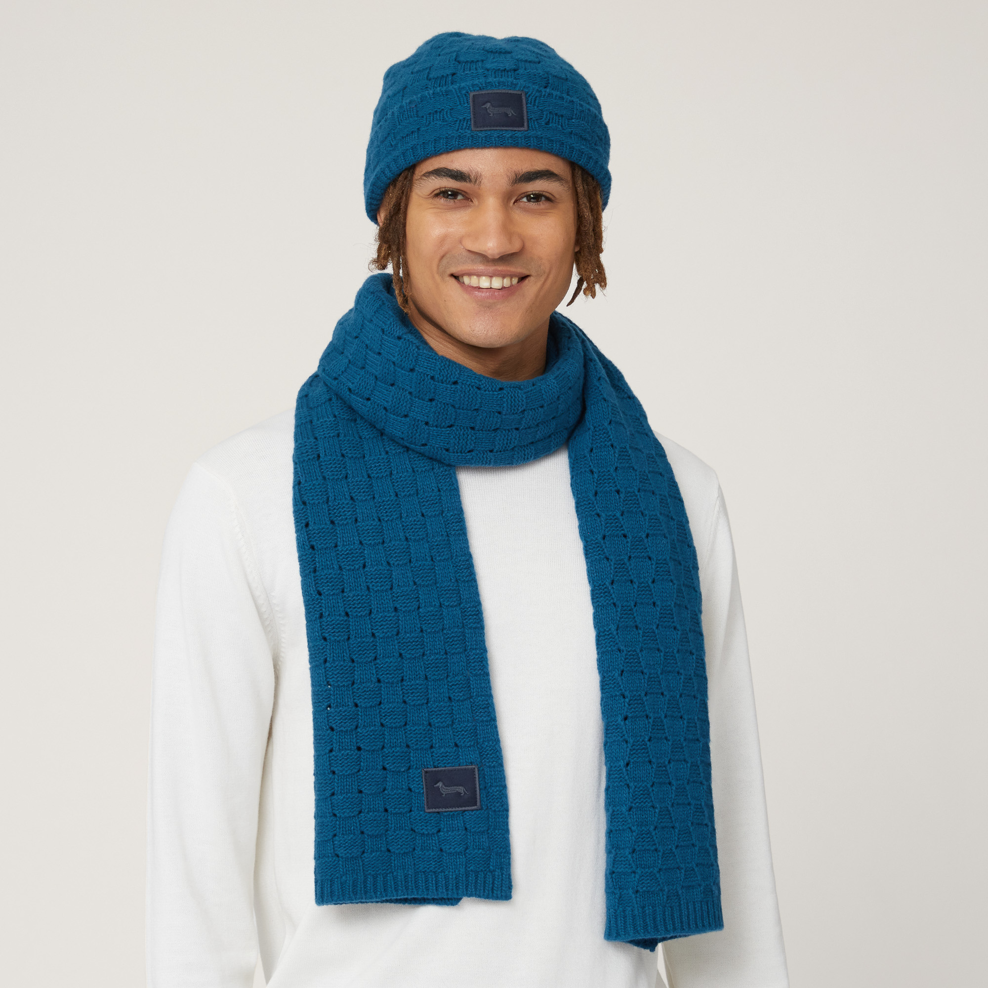 Wool and Cashmere Beanie, Blu, large image number 2