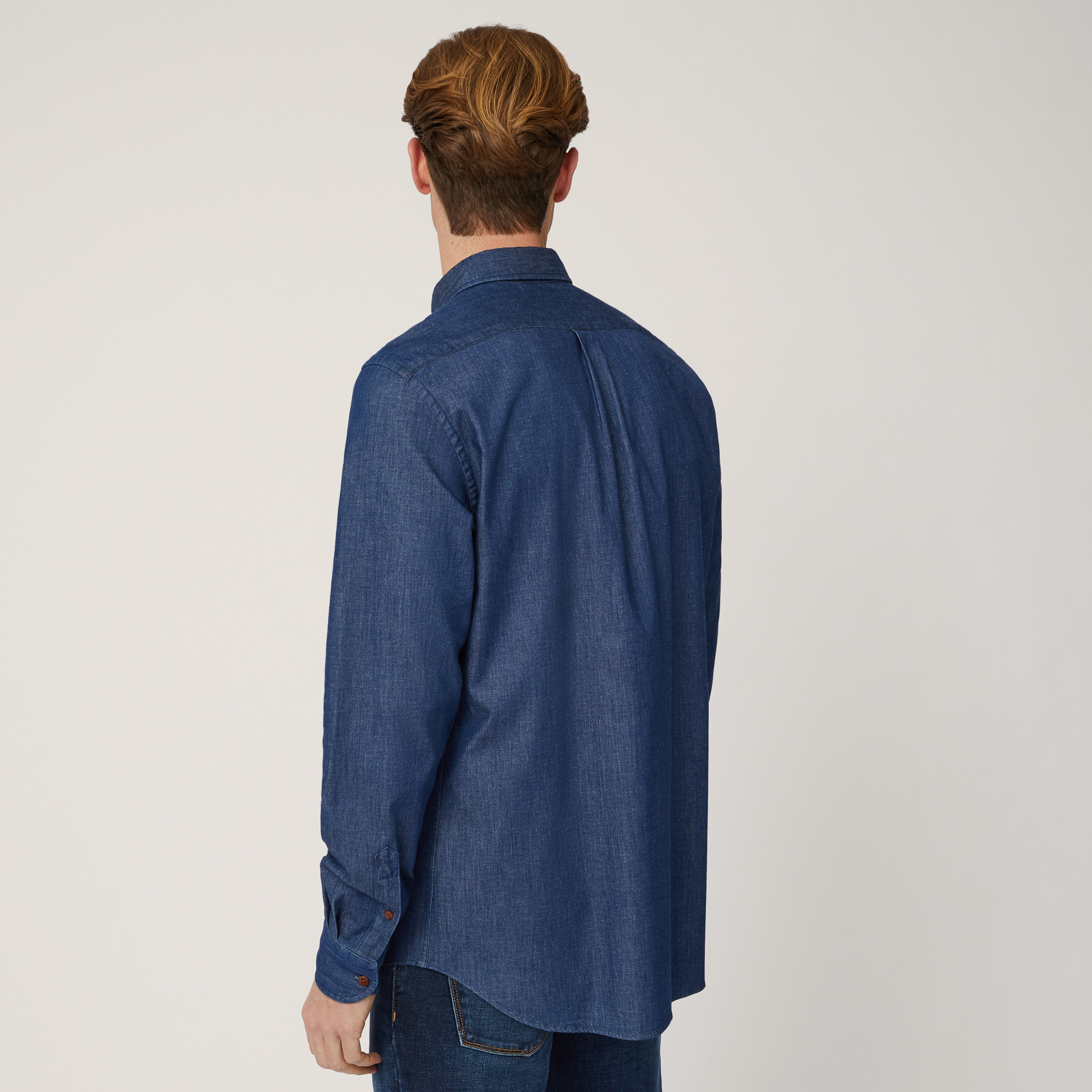 Regular Denim Shirt, Denim Blue, large image number 1