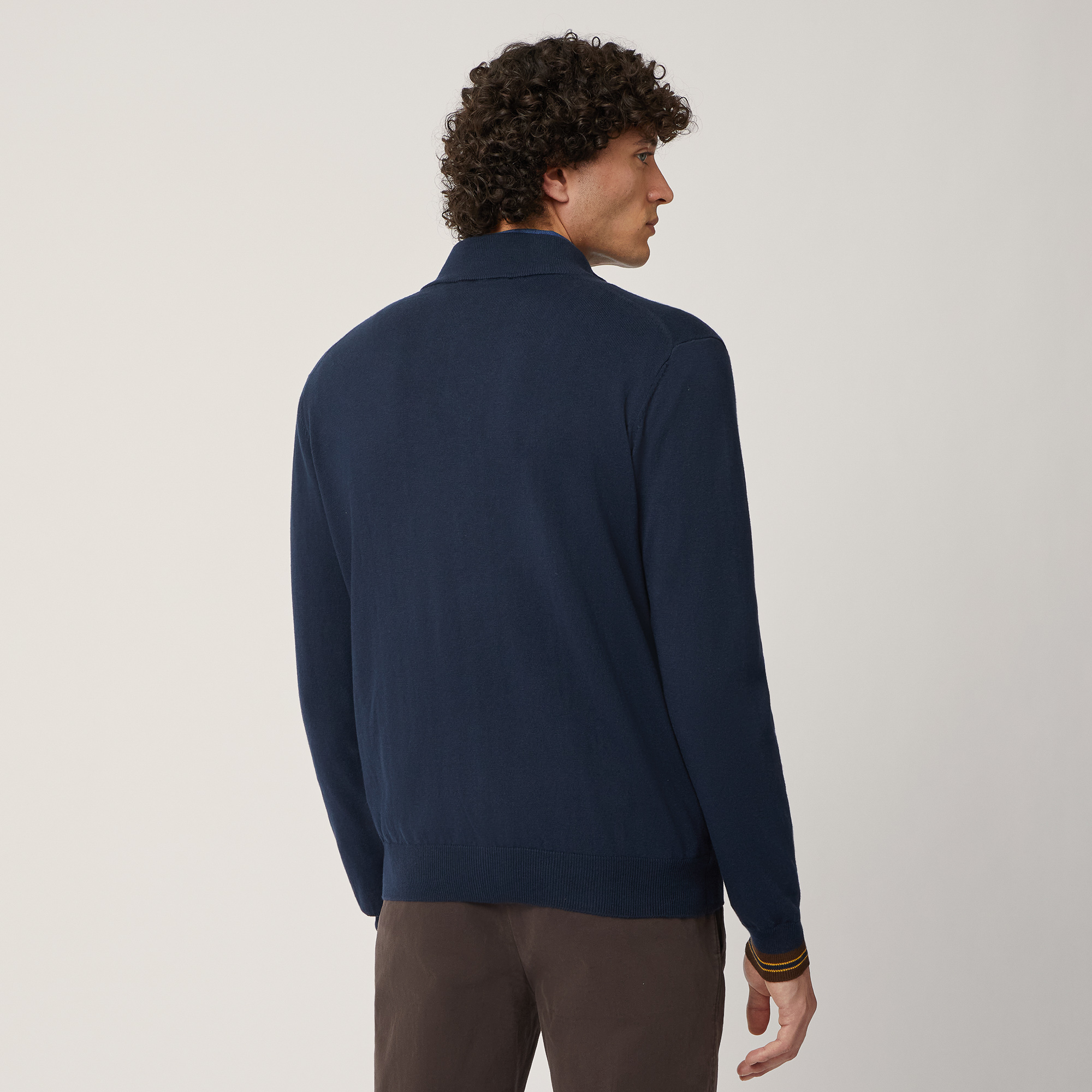 Maglia Full-Zip Stampa Interna, Blu, large image number 1