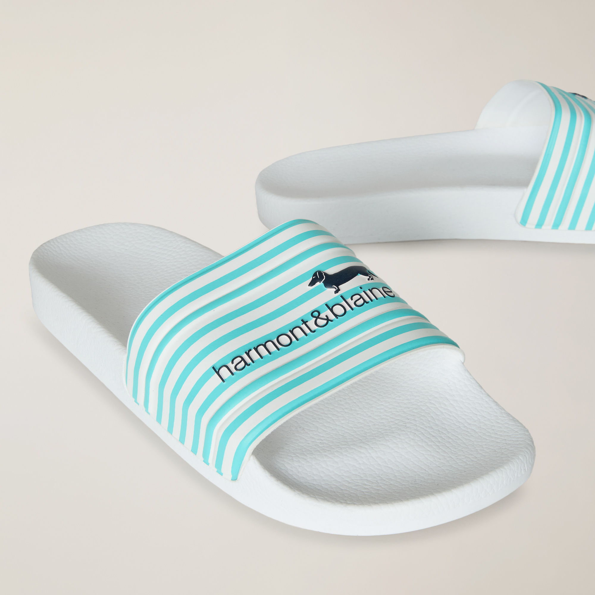 Beach Slider with Band, White/Turquoise, large image number 3