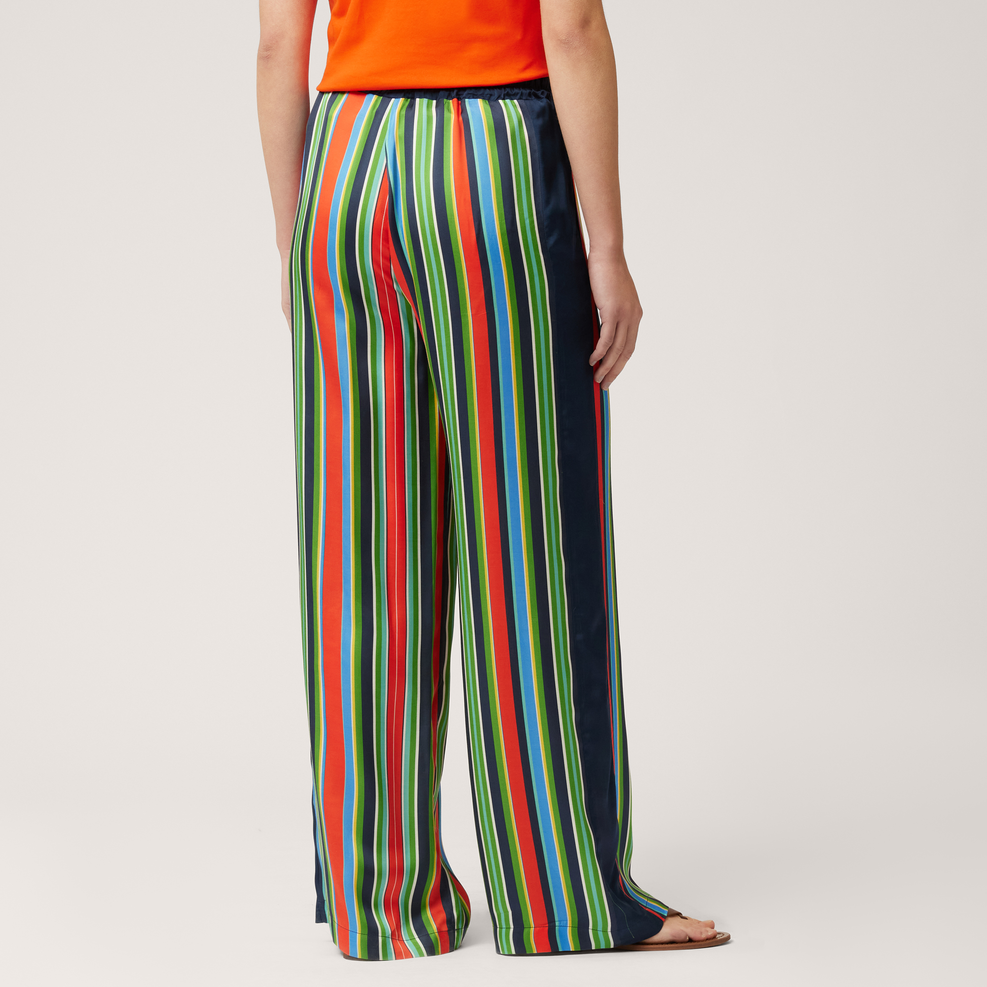 Multicolor Stripe Pants, Navy Blue, large image number 1