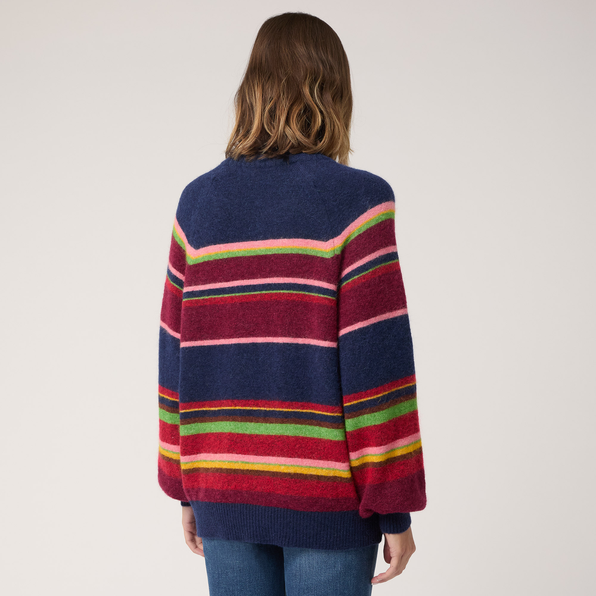 Multicolor Stripe Pullover, Blue , large image number 1