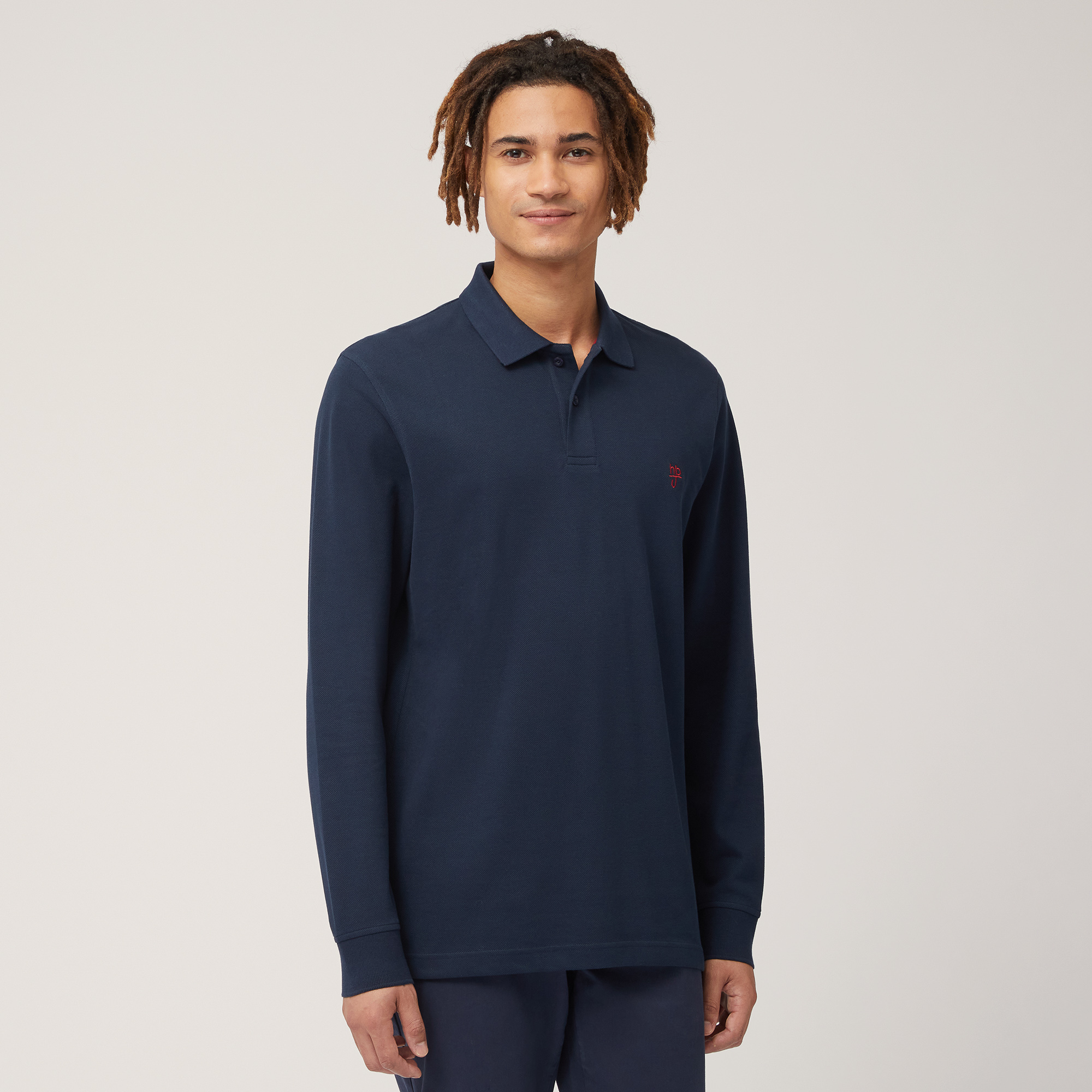 Navy blue polo shirts long sleeve best sale