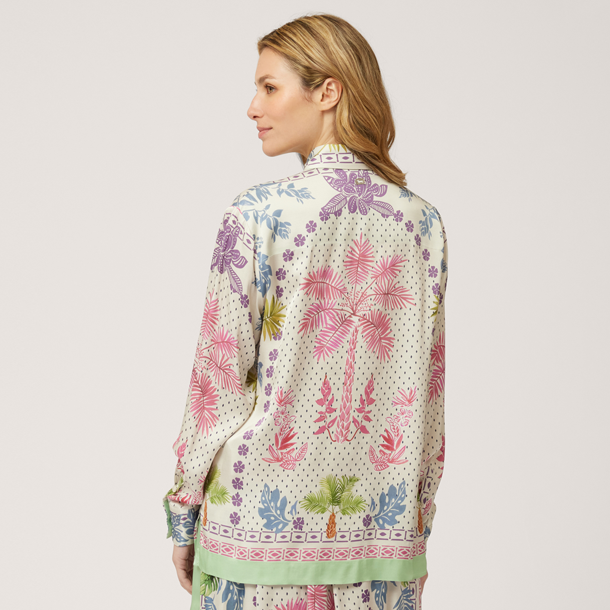 Printed Oversized Shirt, Light Green, large image number 1