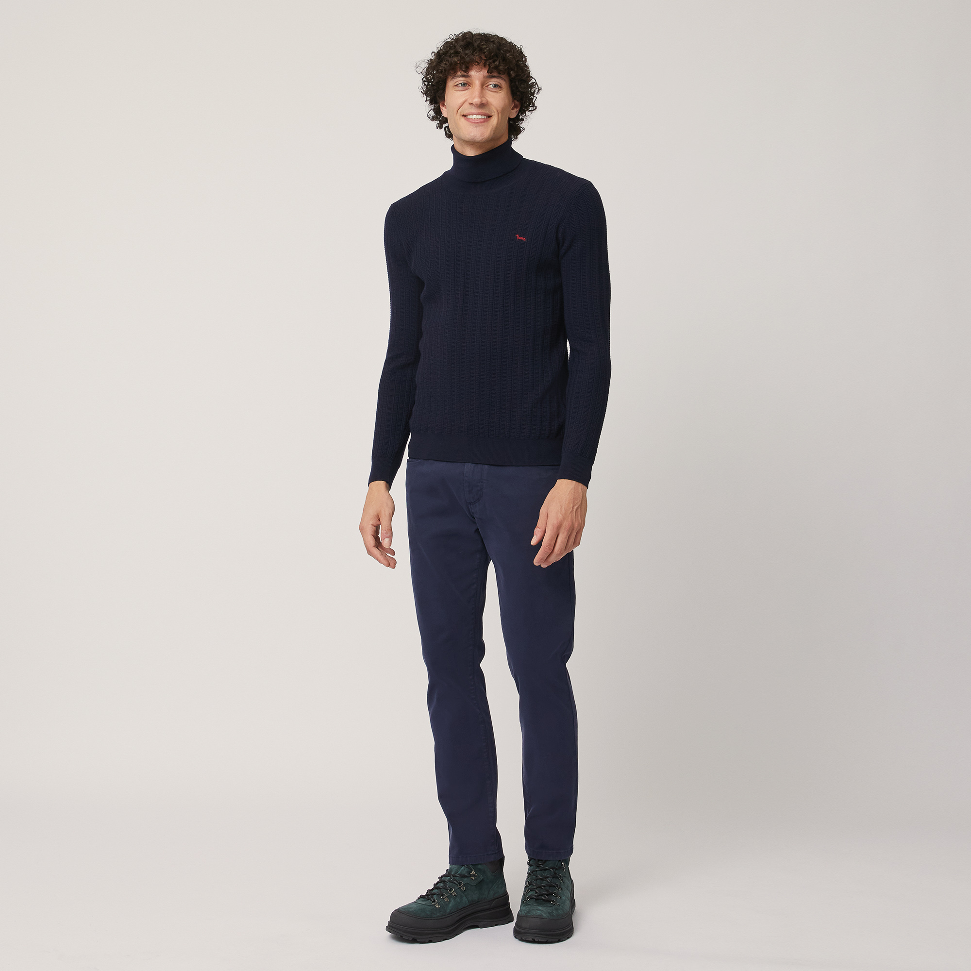 Turtleneck with 3D Workmanship, Blu, large image number 3