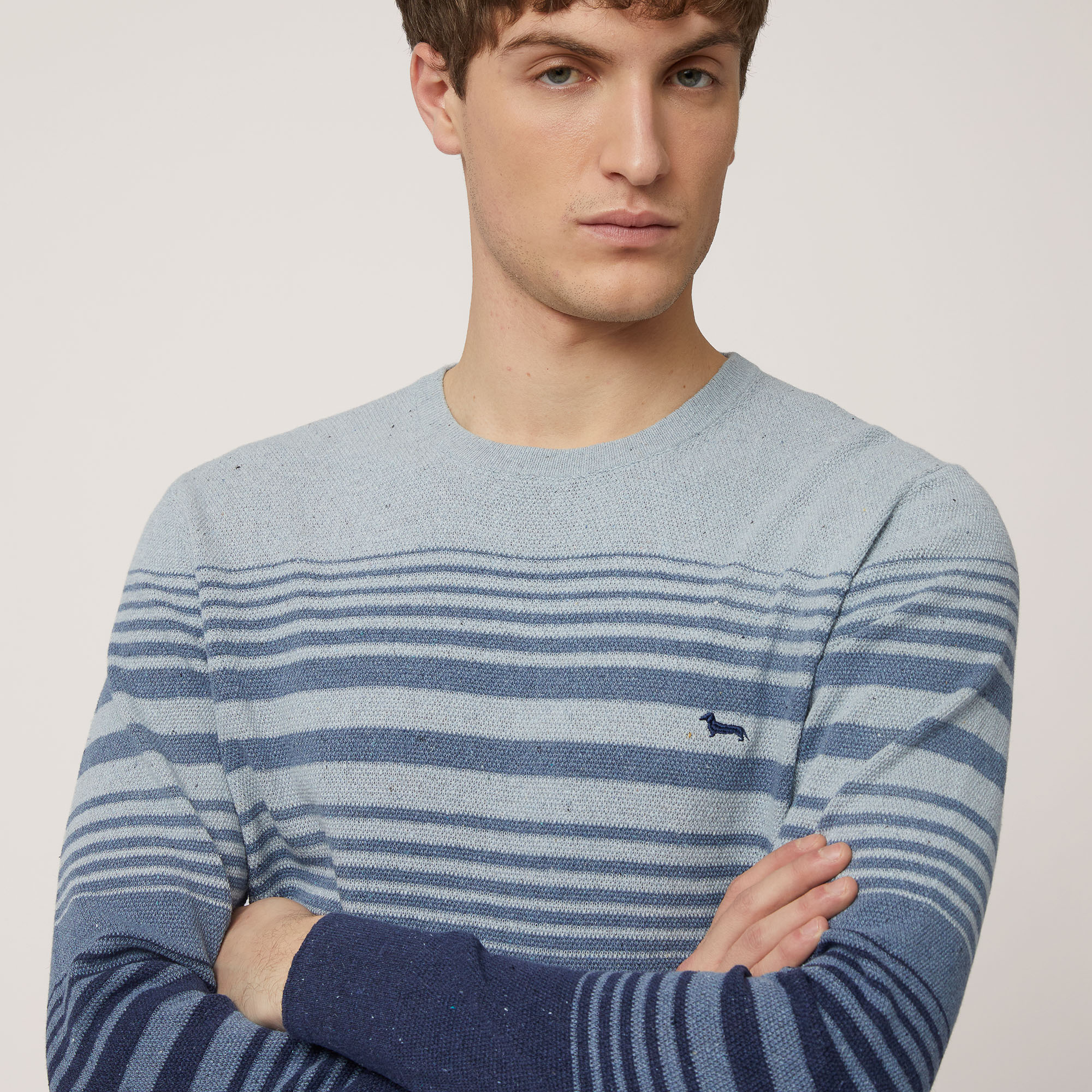 Pullover In Denim Riciclato, Blu Marine, large image number 2