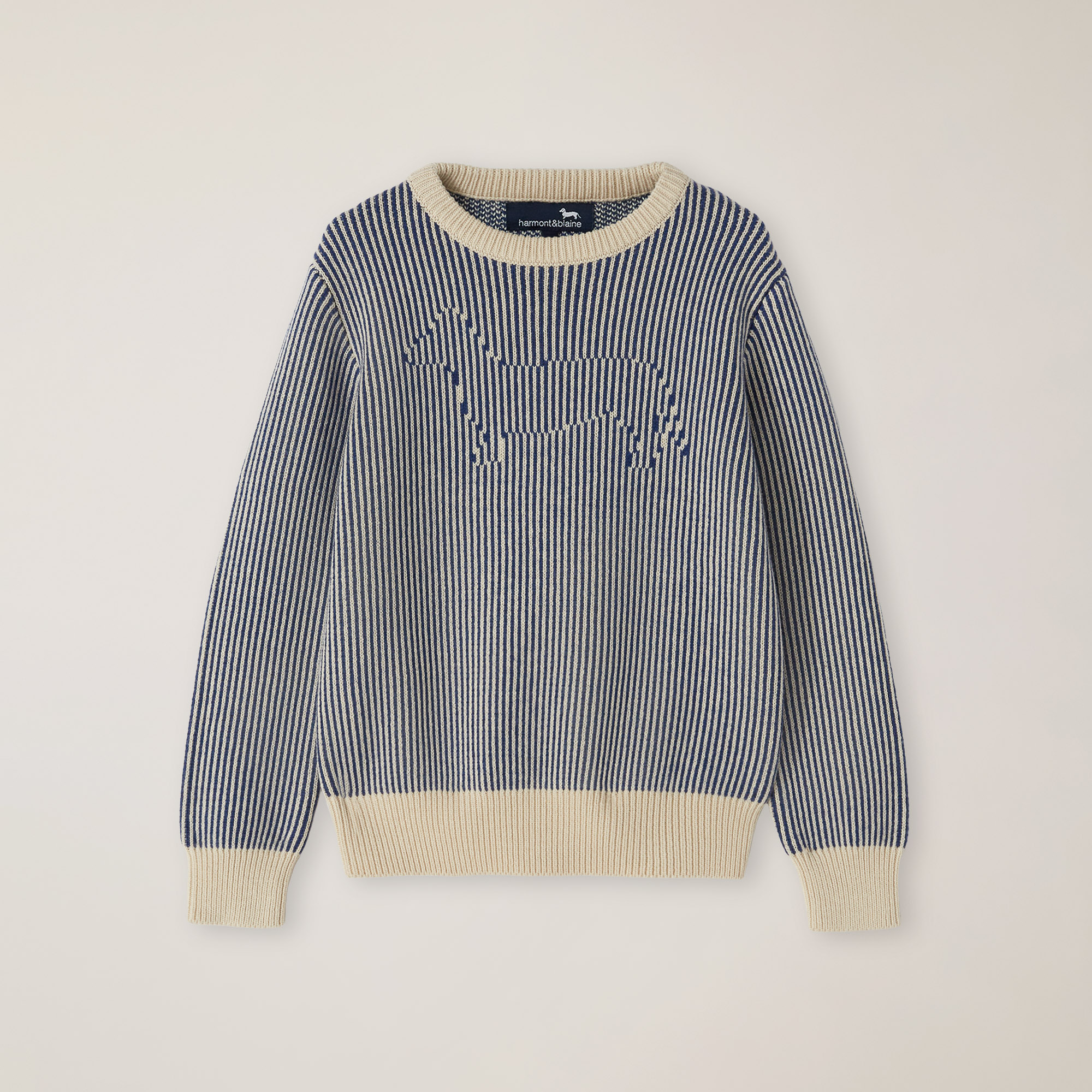 Two-Tone Warm Cotton Vanisé Pullover