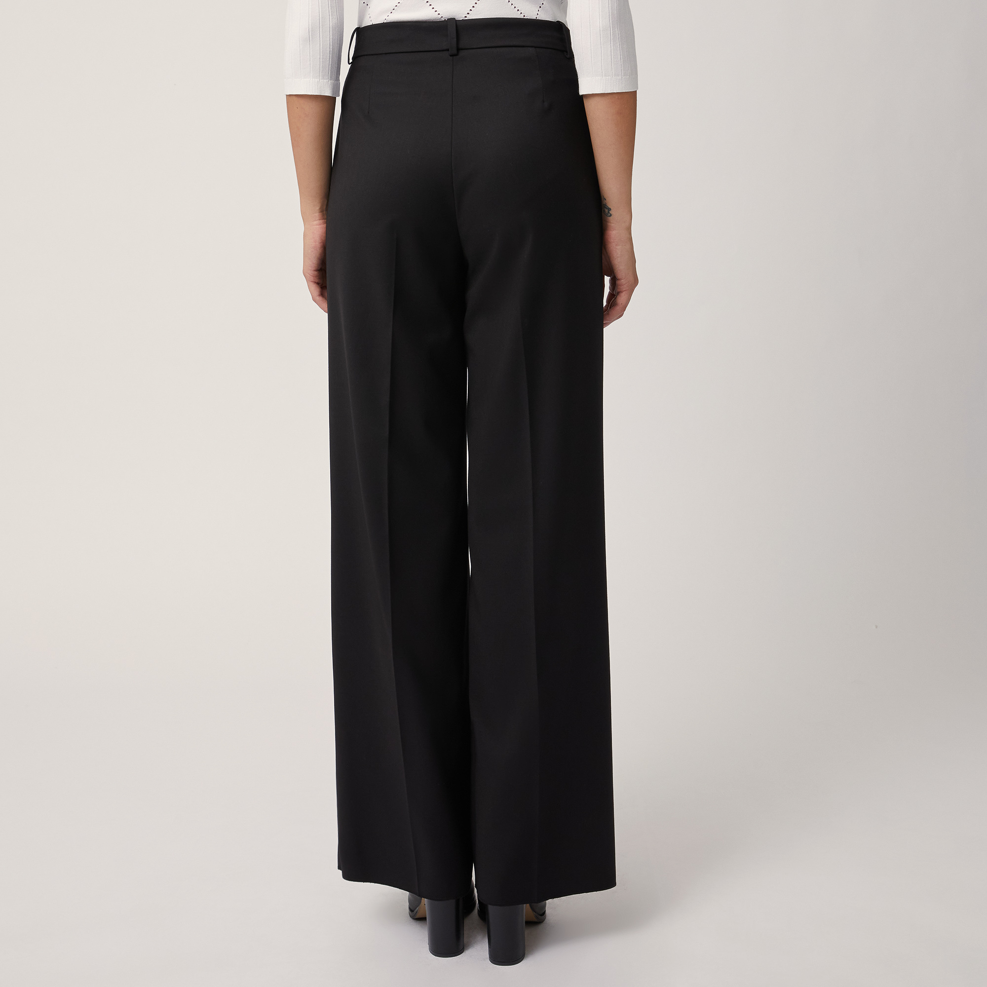 Pants with Pleats, Black , large image number 1