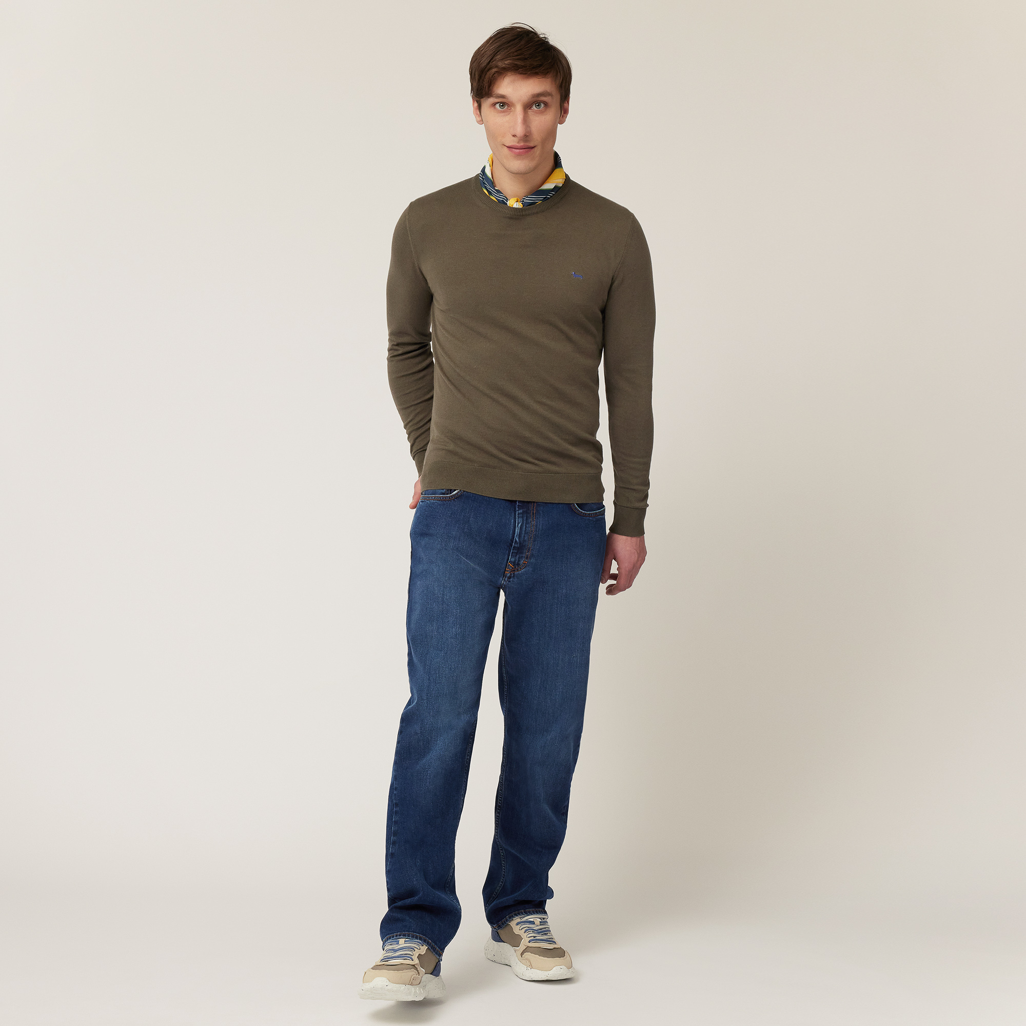 Cotton And Cashmere Pullover, Military Green, large image number 3