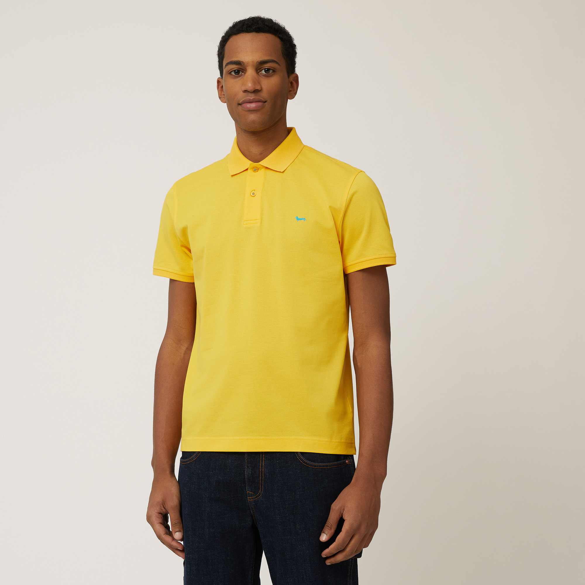 Cotton Polo with Dachshund, Canary Yellow, large image number 0