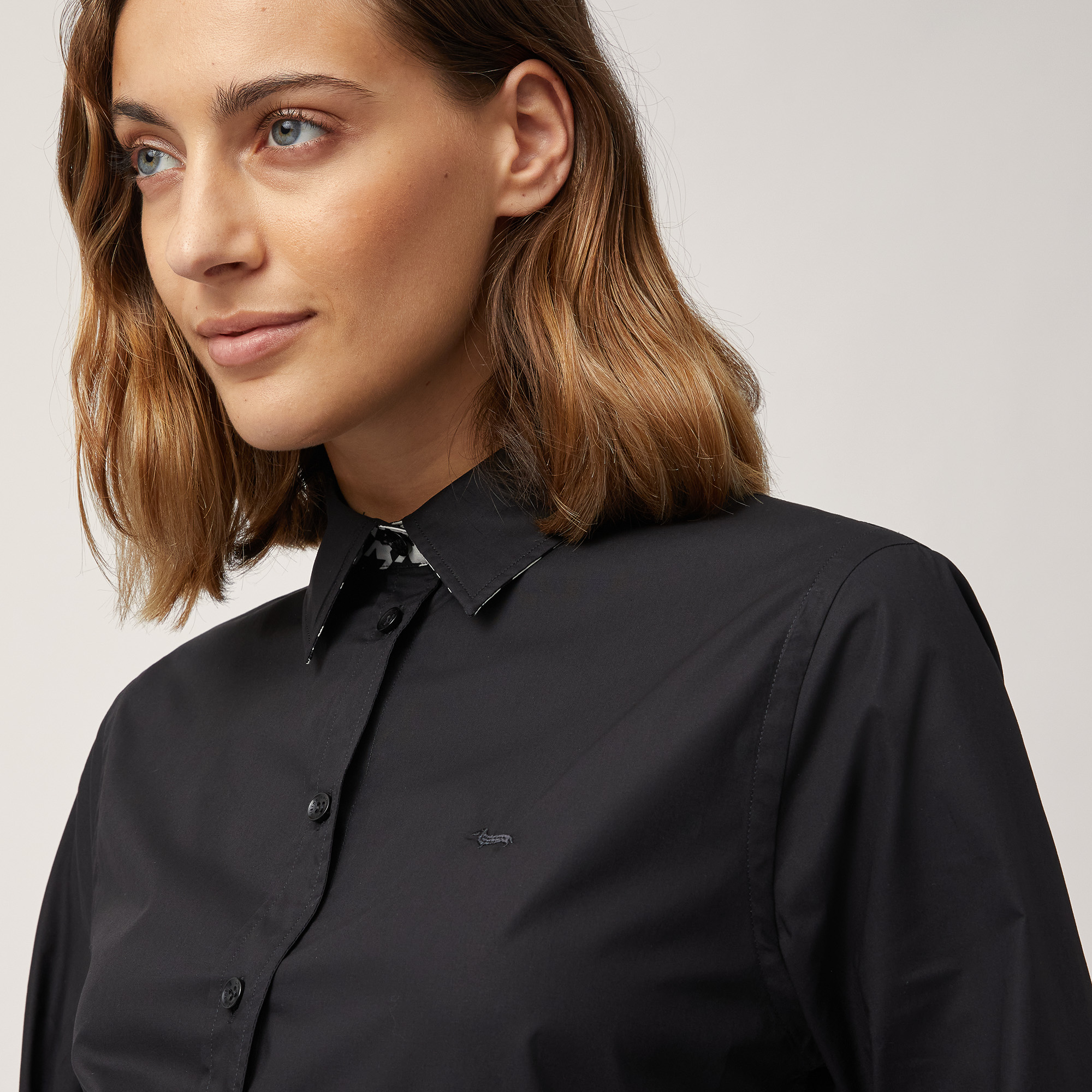 Contrasting Detail Shirt, Nero, large image number 2