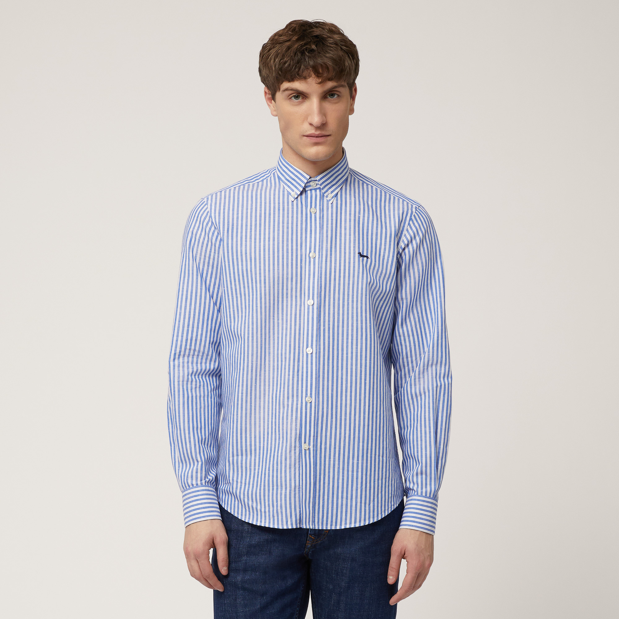 Striped Regular Shirt, Dark Lavender, large image number 0