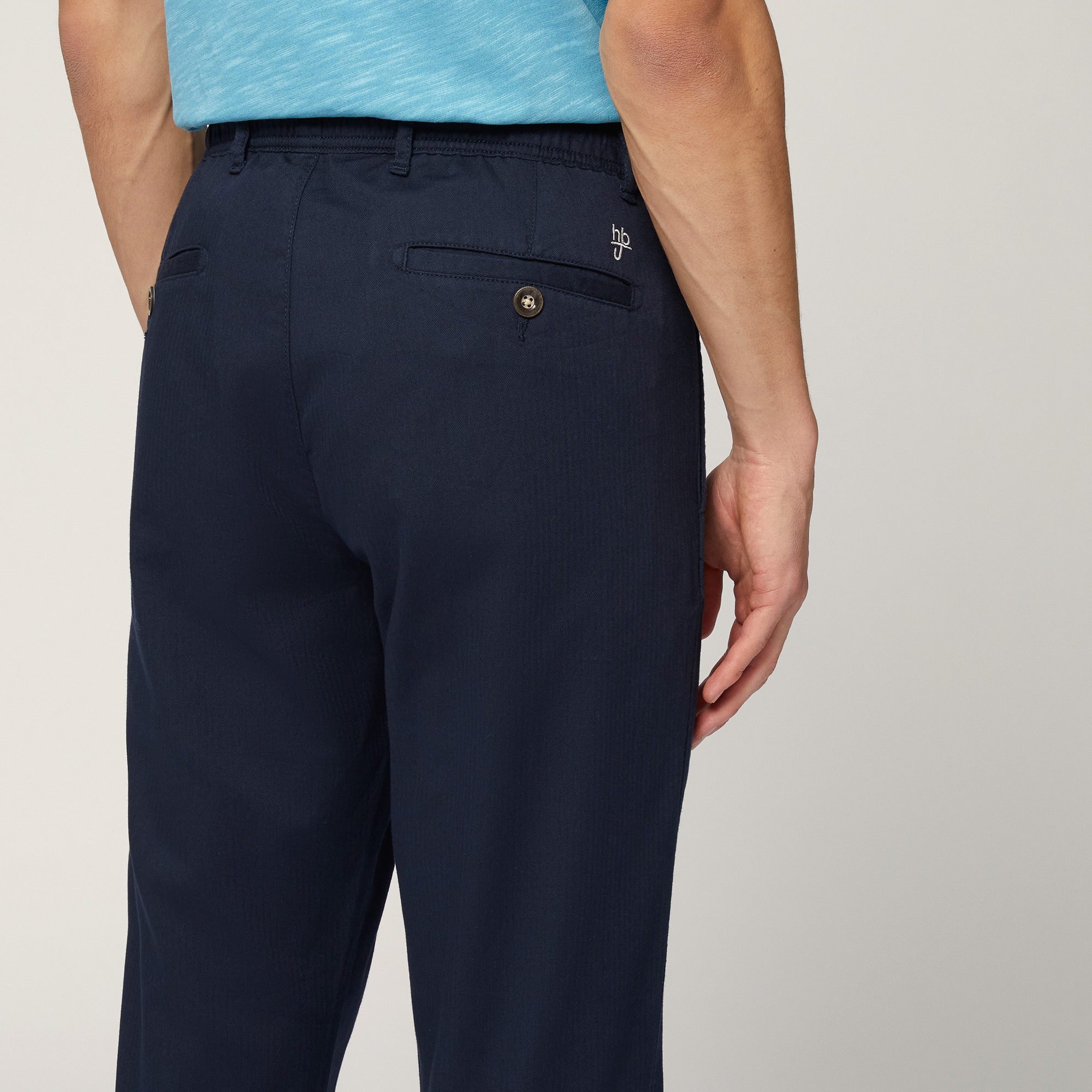 Chino Pants with Drawstring, Dark Blue, large image number 2