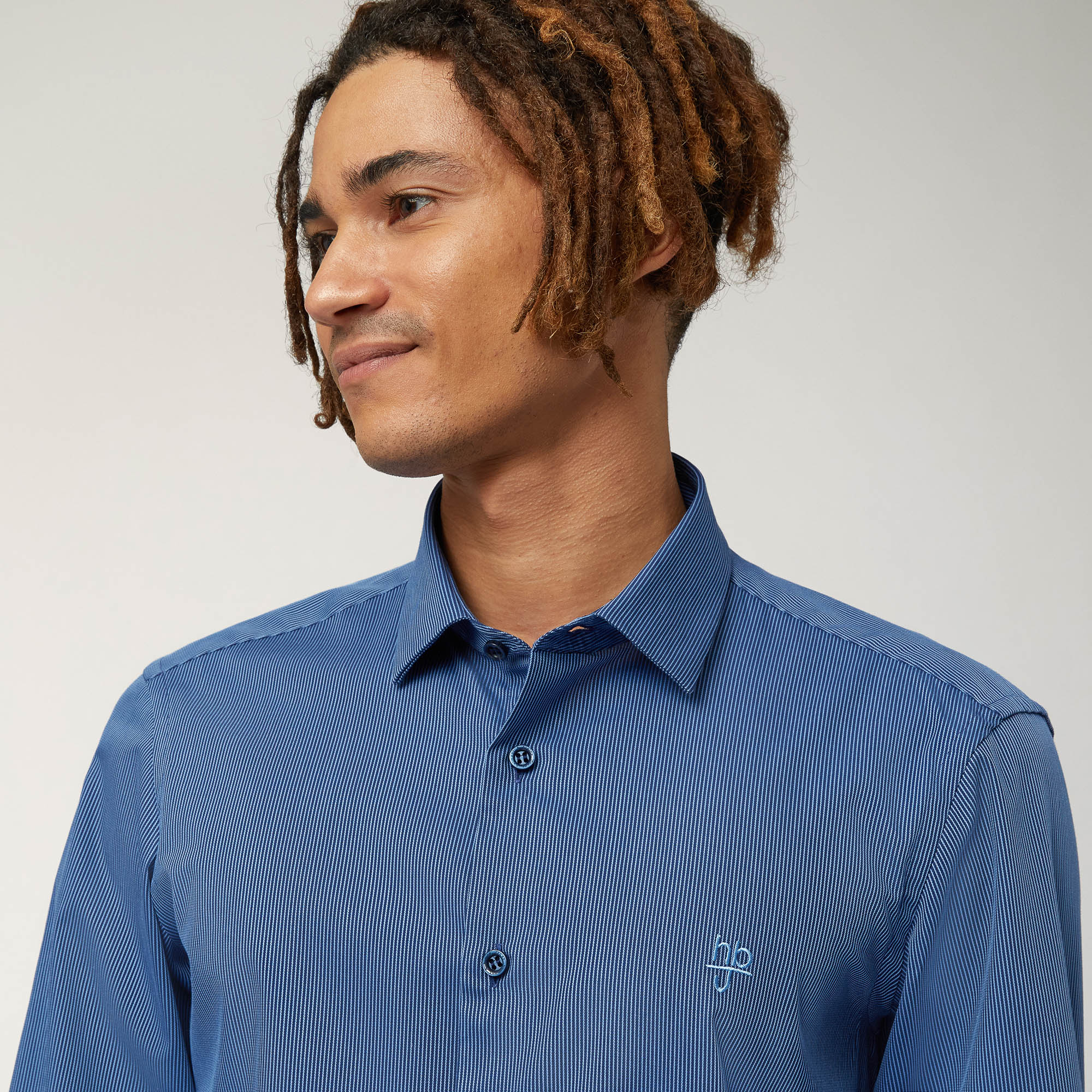 Micro-Striped Shirt, Blue, large image number 2