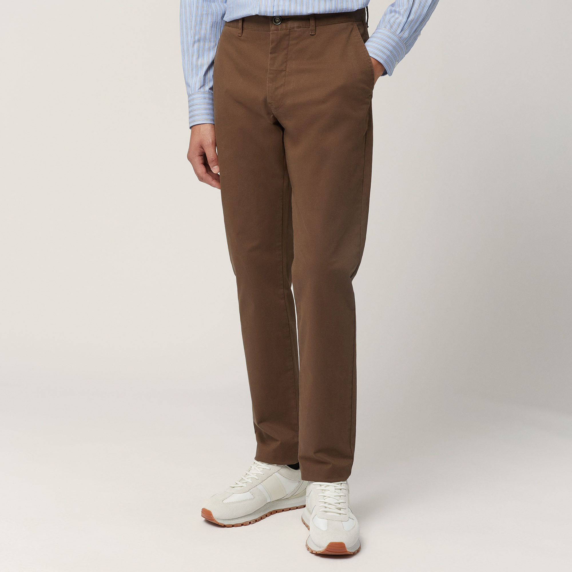 Pantaloni Narrow In Cotone