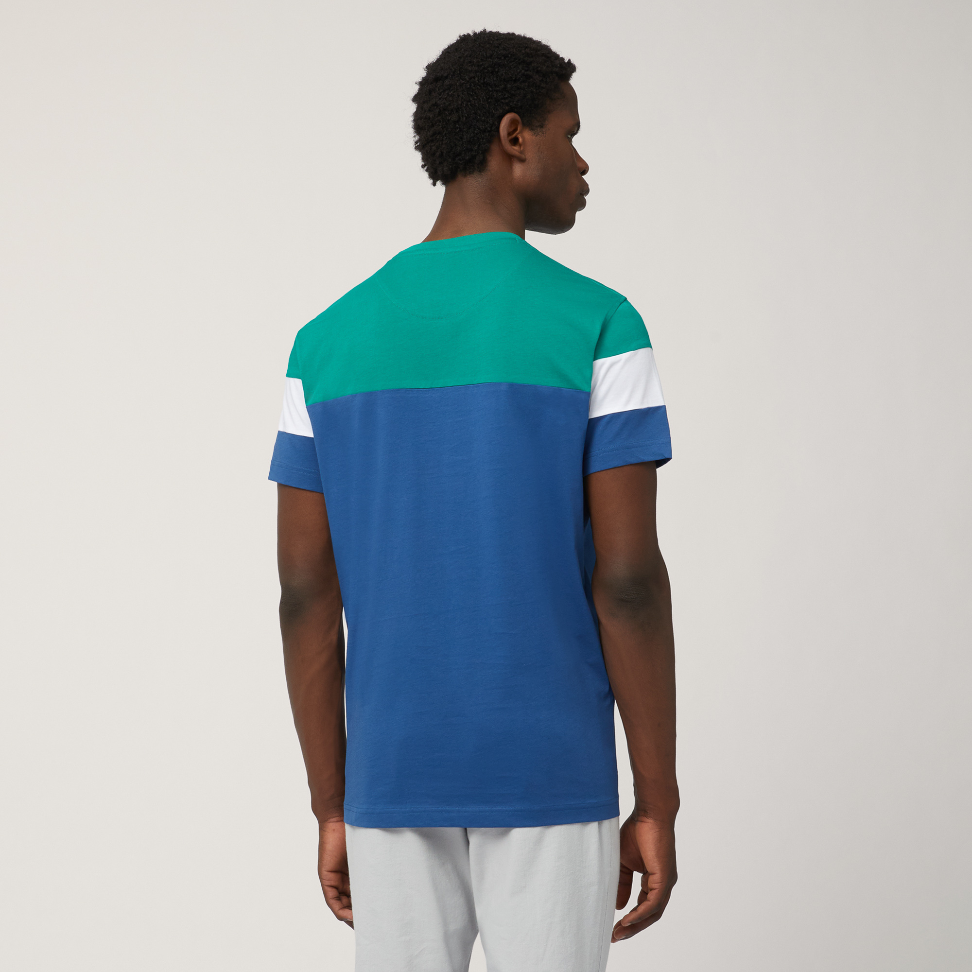 T-Shirt Regular Color Block, Verde Scuro, large image number 1