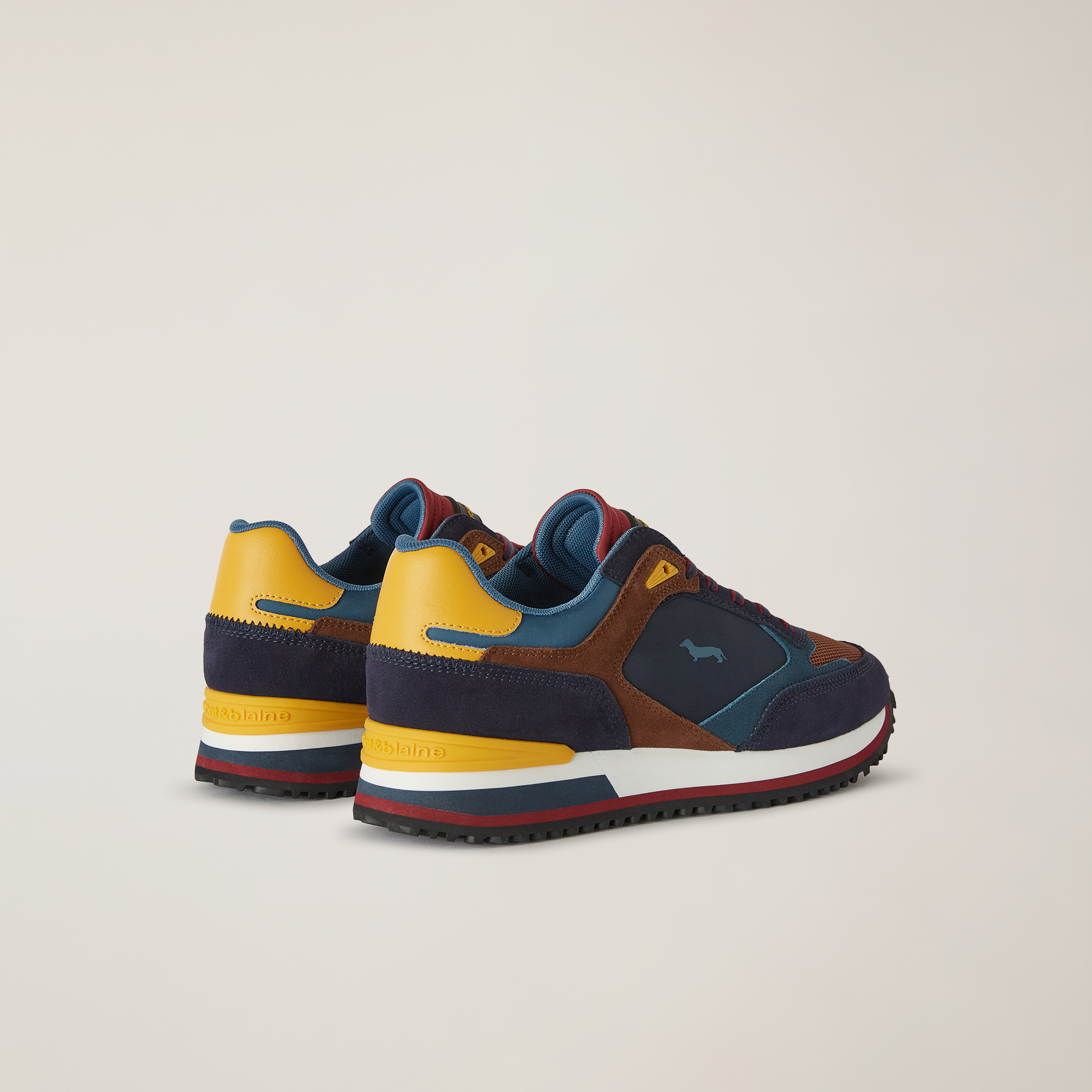 Levante Sneaker with Inserts, Blue/Burgundy, large image number 2