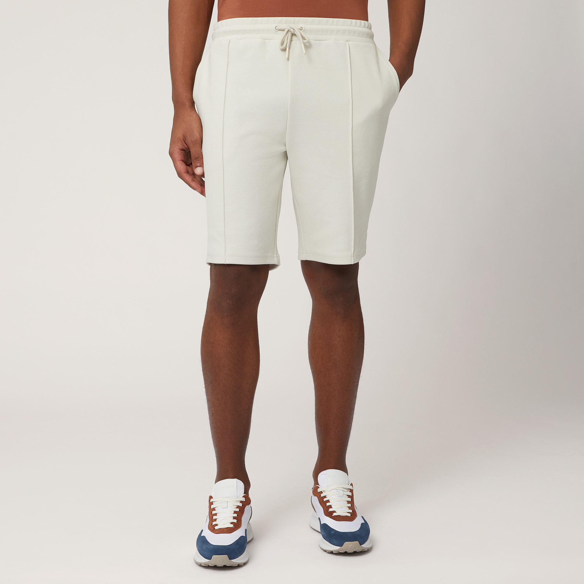 Bermuda Shorts with Drawstring and Back Pocket