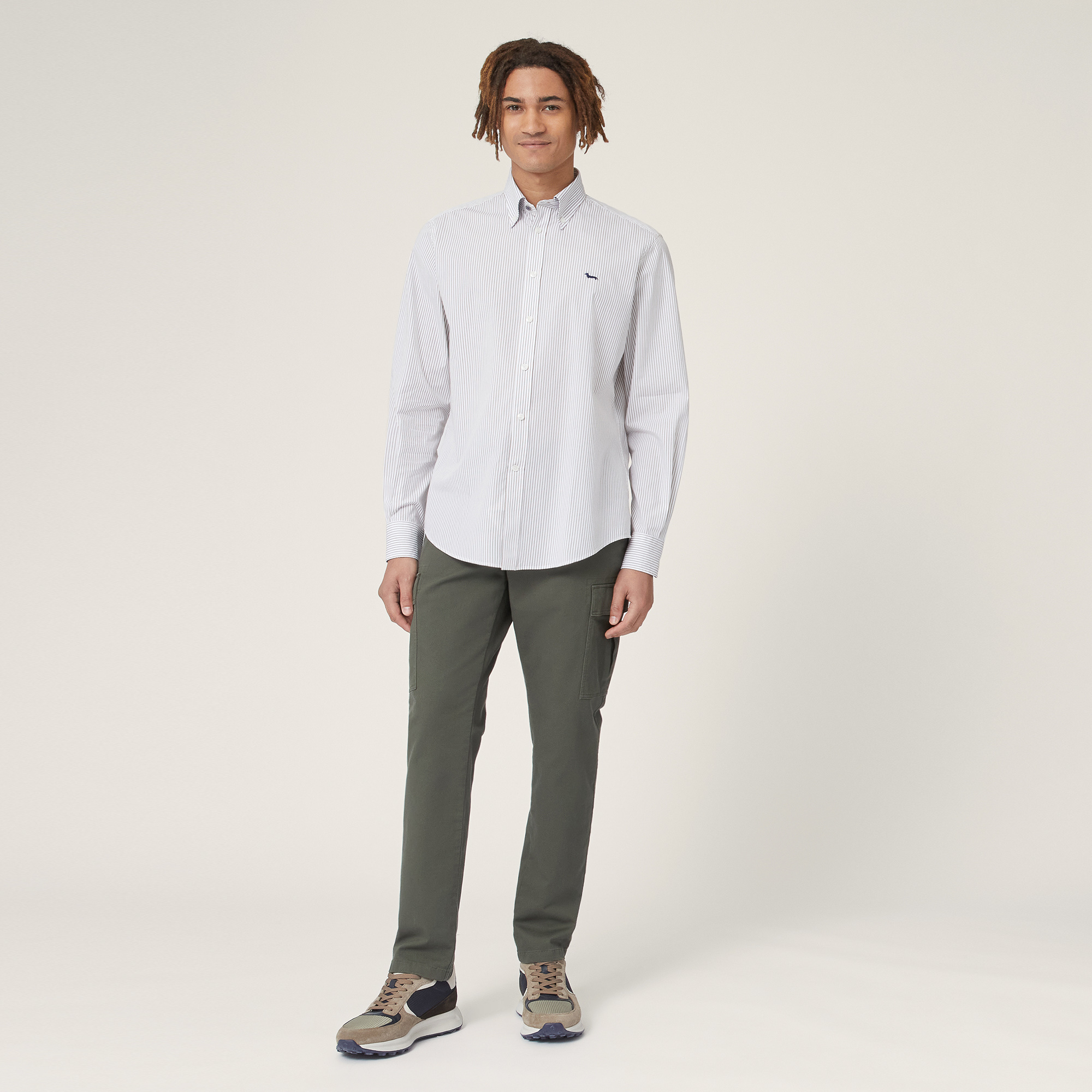 Thin Stripe Shirt, Beige, large image number 3