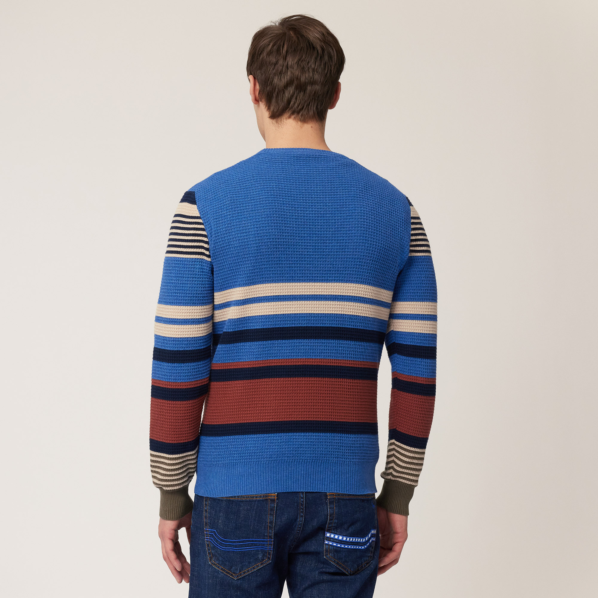 Placed Stripe Pullover, Dark Lavender, large image number 1