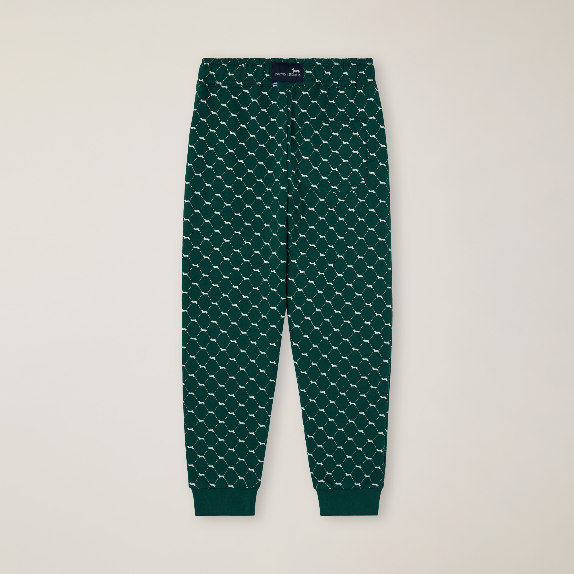 Organic Cotton French Terry Pants With All-Over Print, Stone Bleached, large image number 1