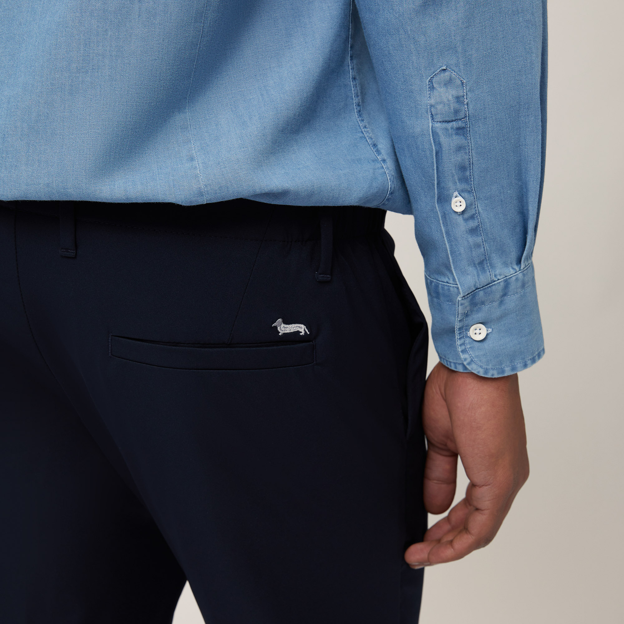 Pantaloni Chino Con Pinces, Blu Navy, large image number 2