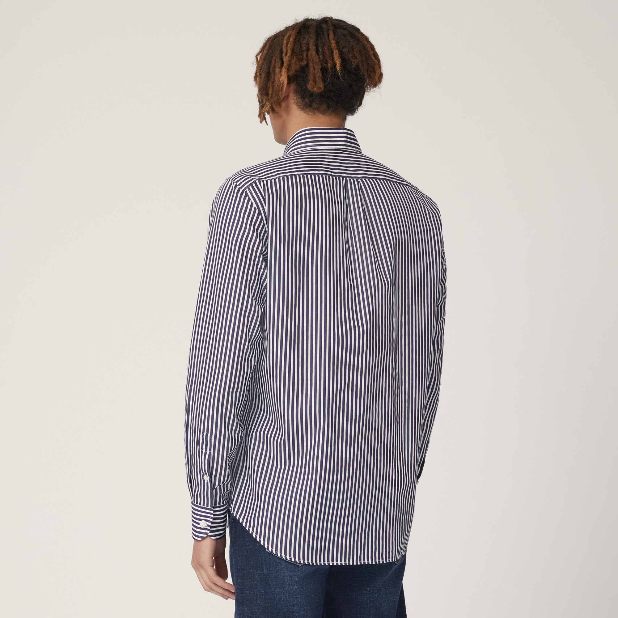 Vertical Stripe Shirt, Blue, large image number 1