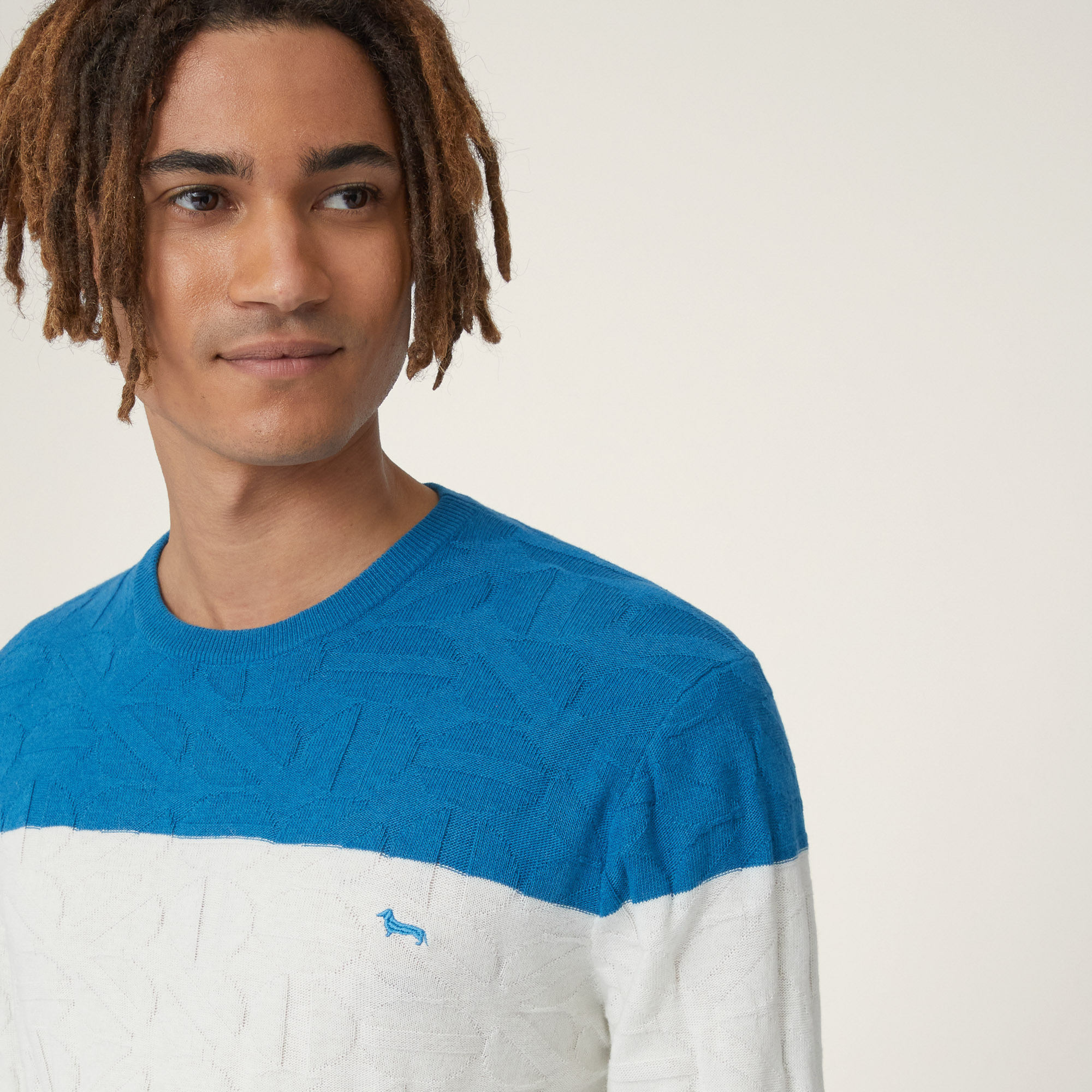 Pullover with Contrasting Bands, Blue , large image number 2