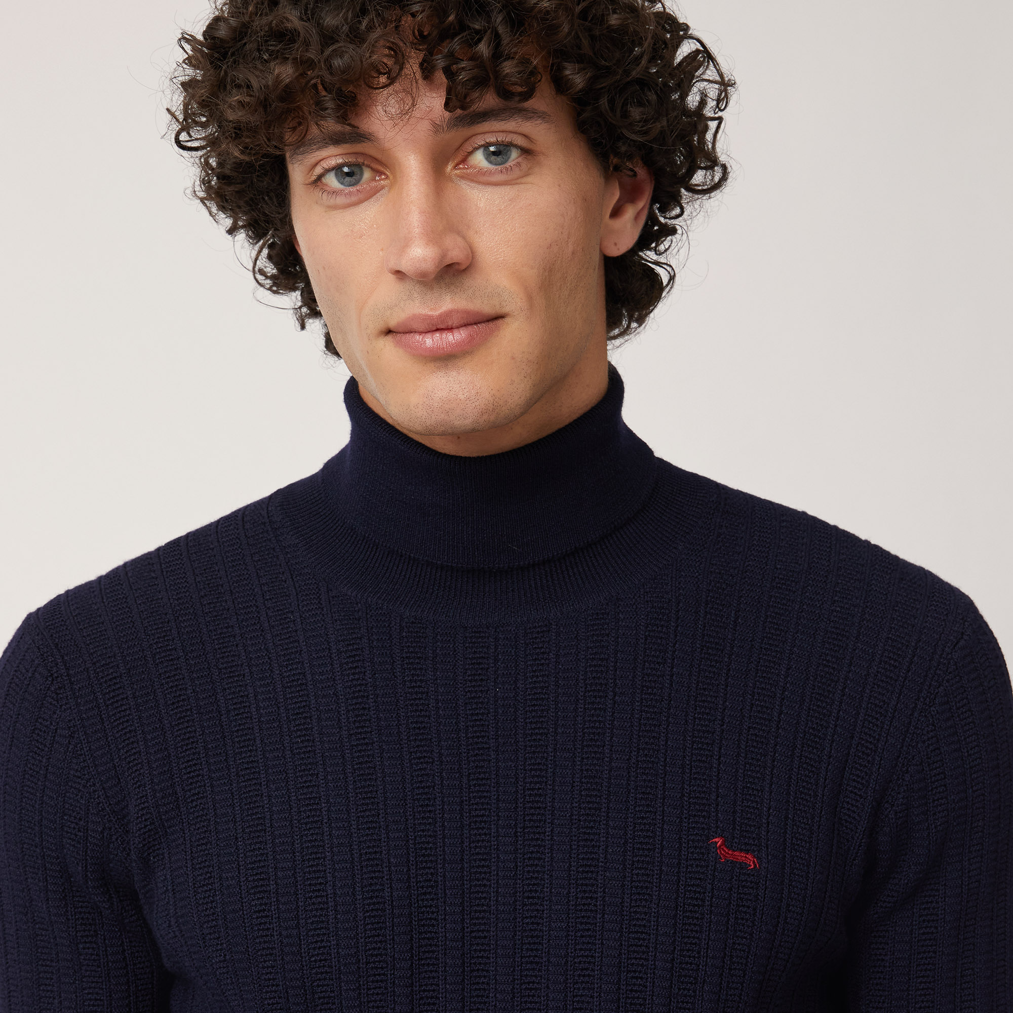 Turtleneck with 3D Workmanship, Blue, large image number 2