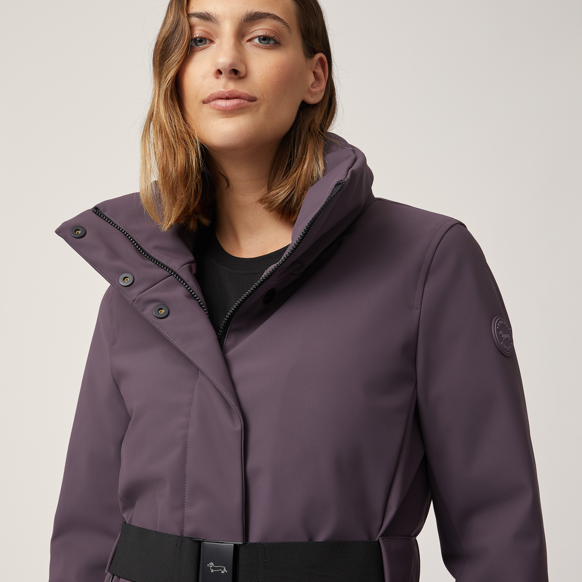 Belted Jacket, Plum, large image number 2