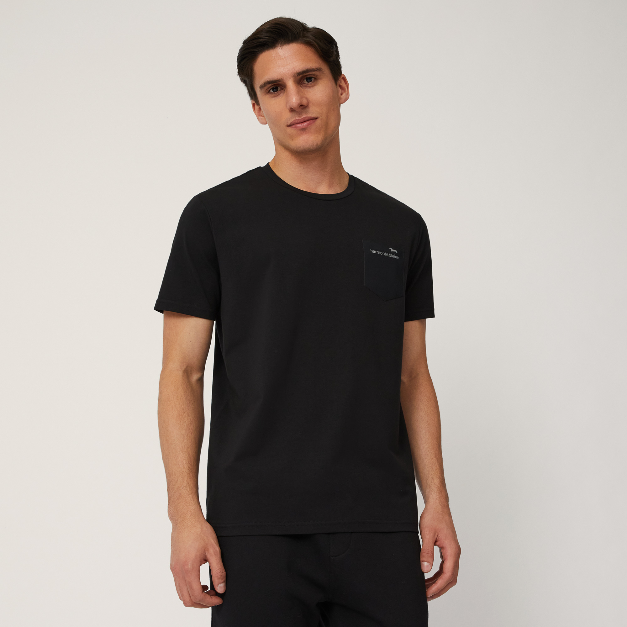 City T-shirt with Logo Pocket, Black , large image number 0