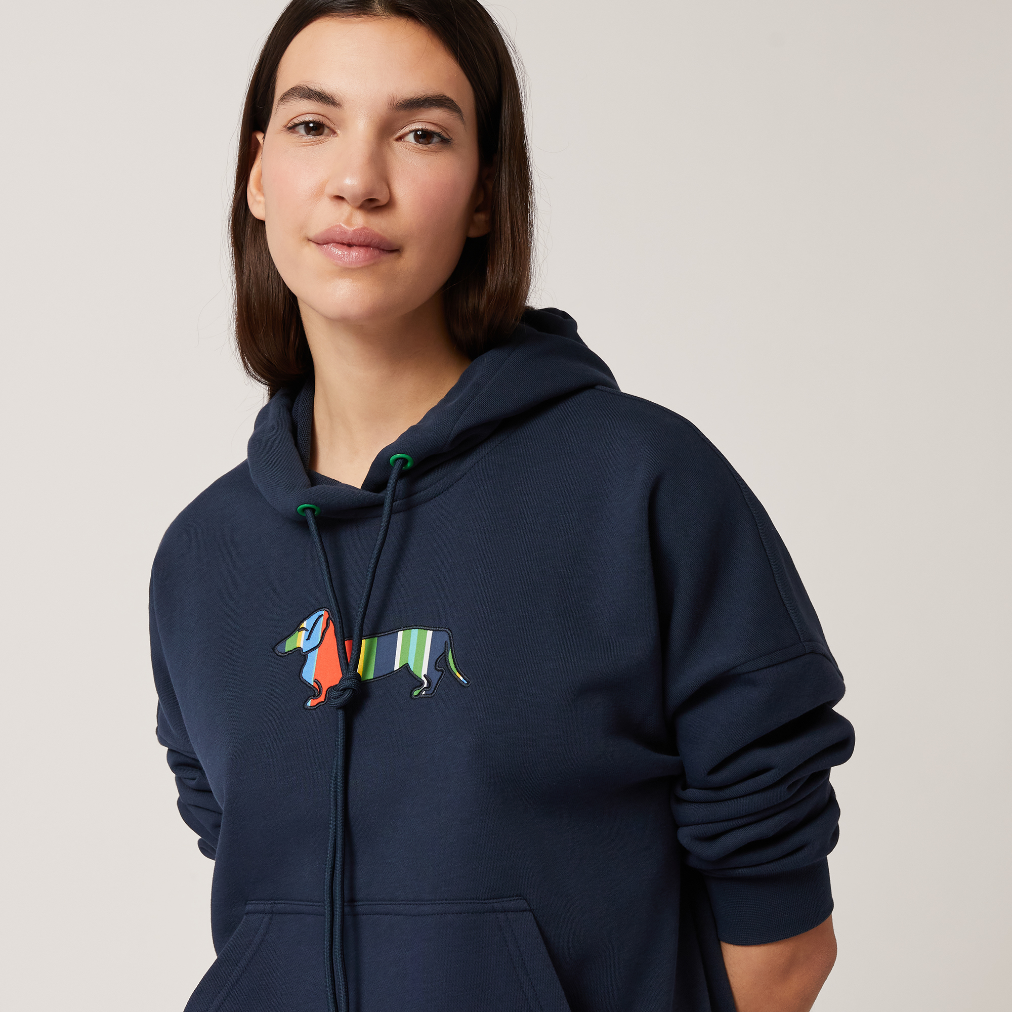 Hoodie with Dachshund, Navy Blue, large image number 2