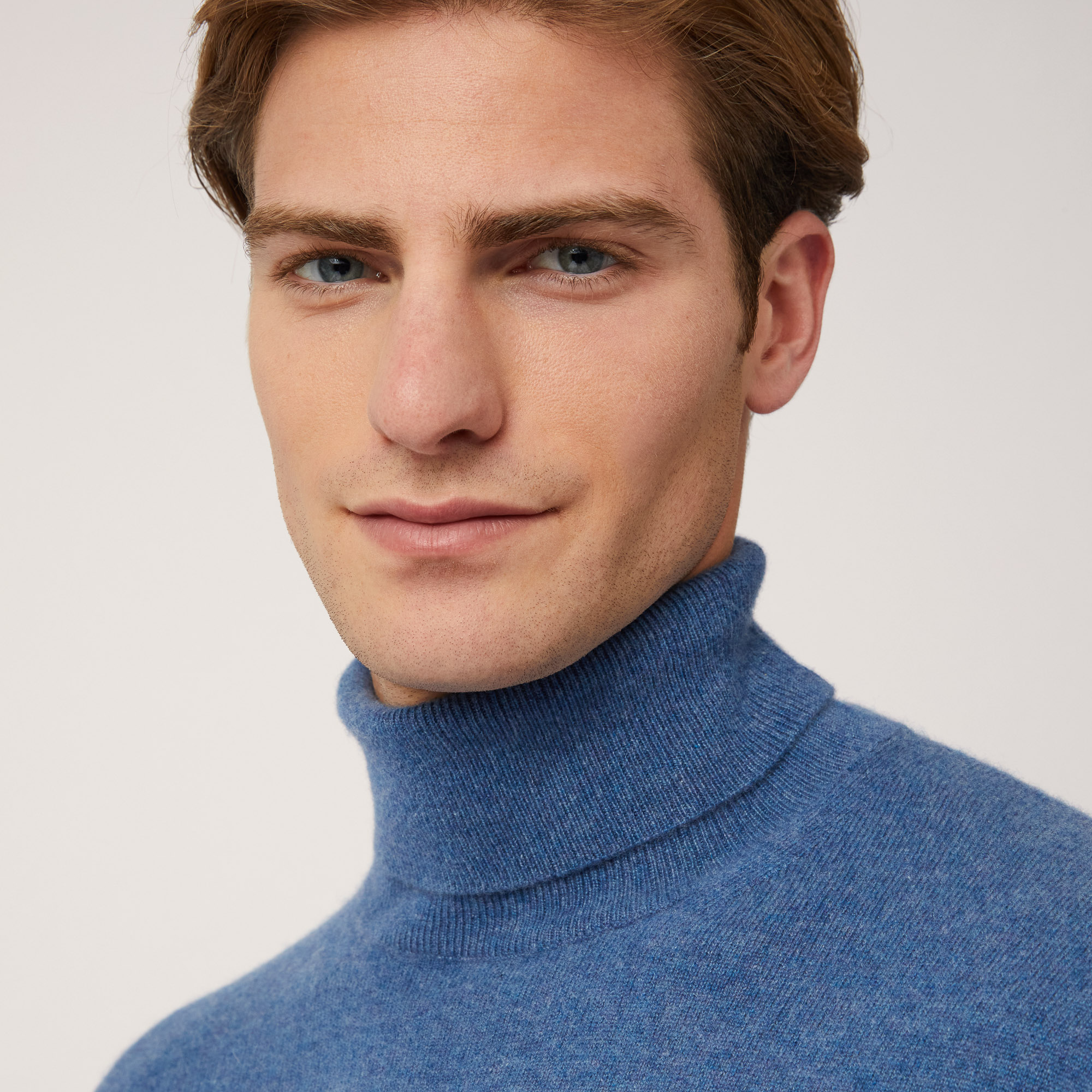 Pure Cashmere Turtleneck Sweater, Blu, large image number 2