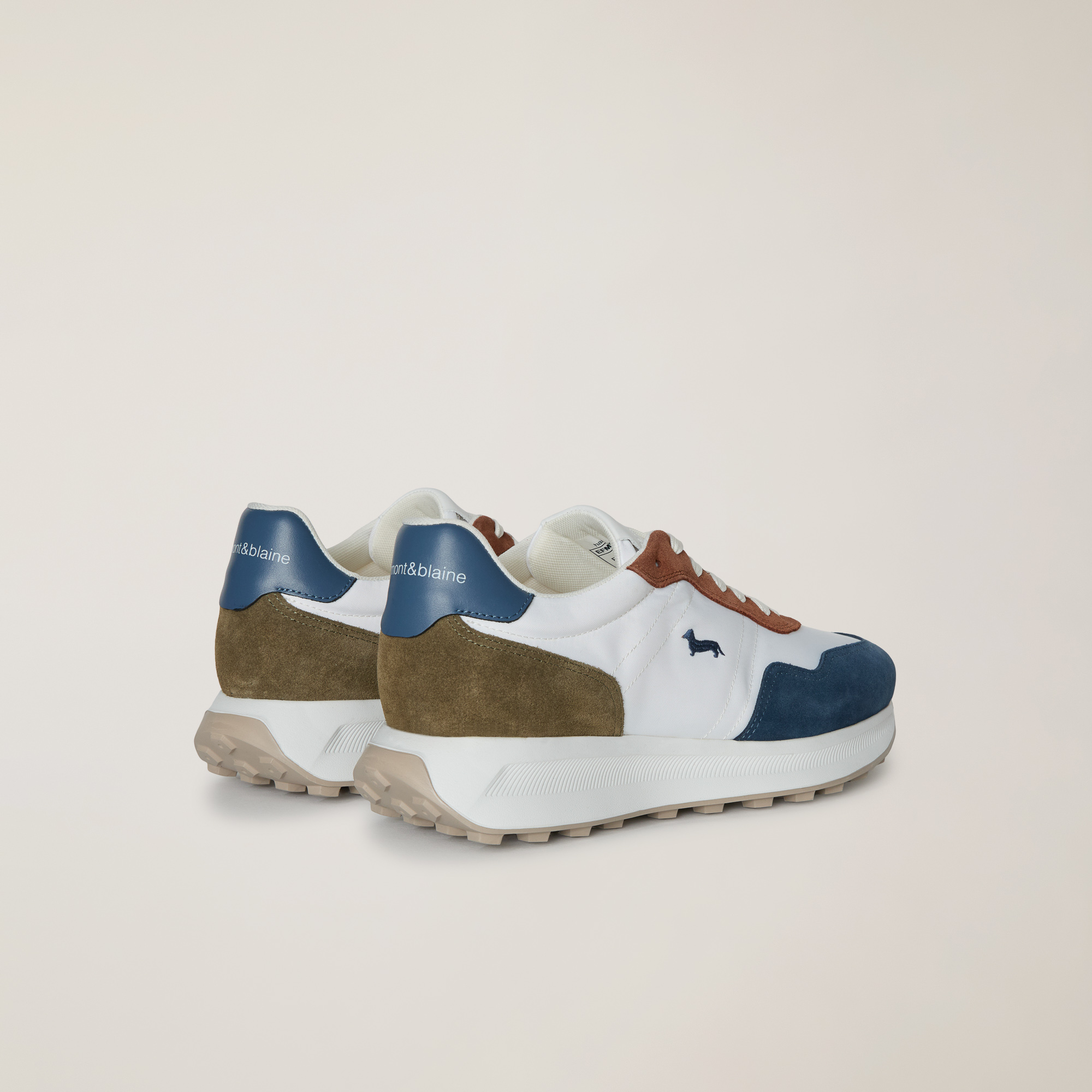 Sneaker with two-tone sole, Navy/Cream, large image number 2