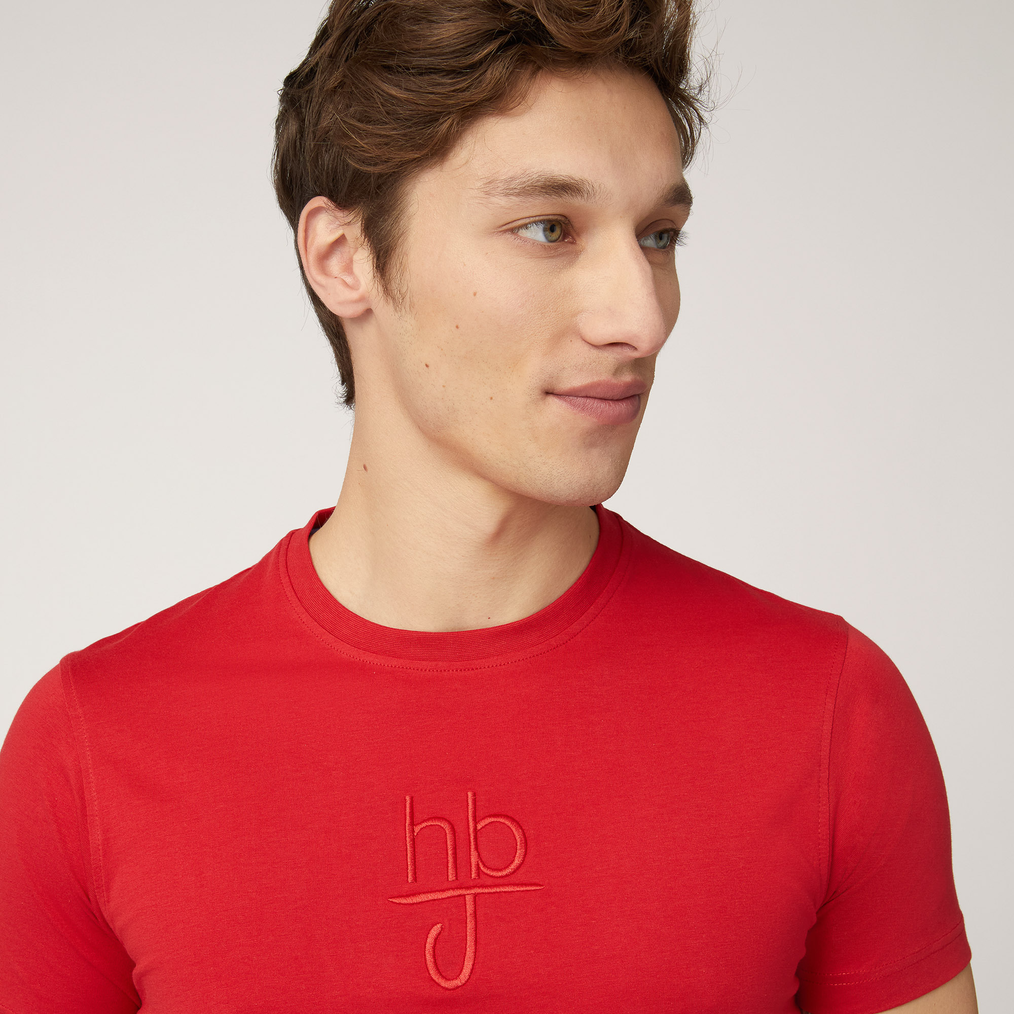 T-Shirt with Maxi Embroidery, Red, large image number 2