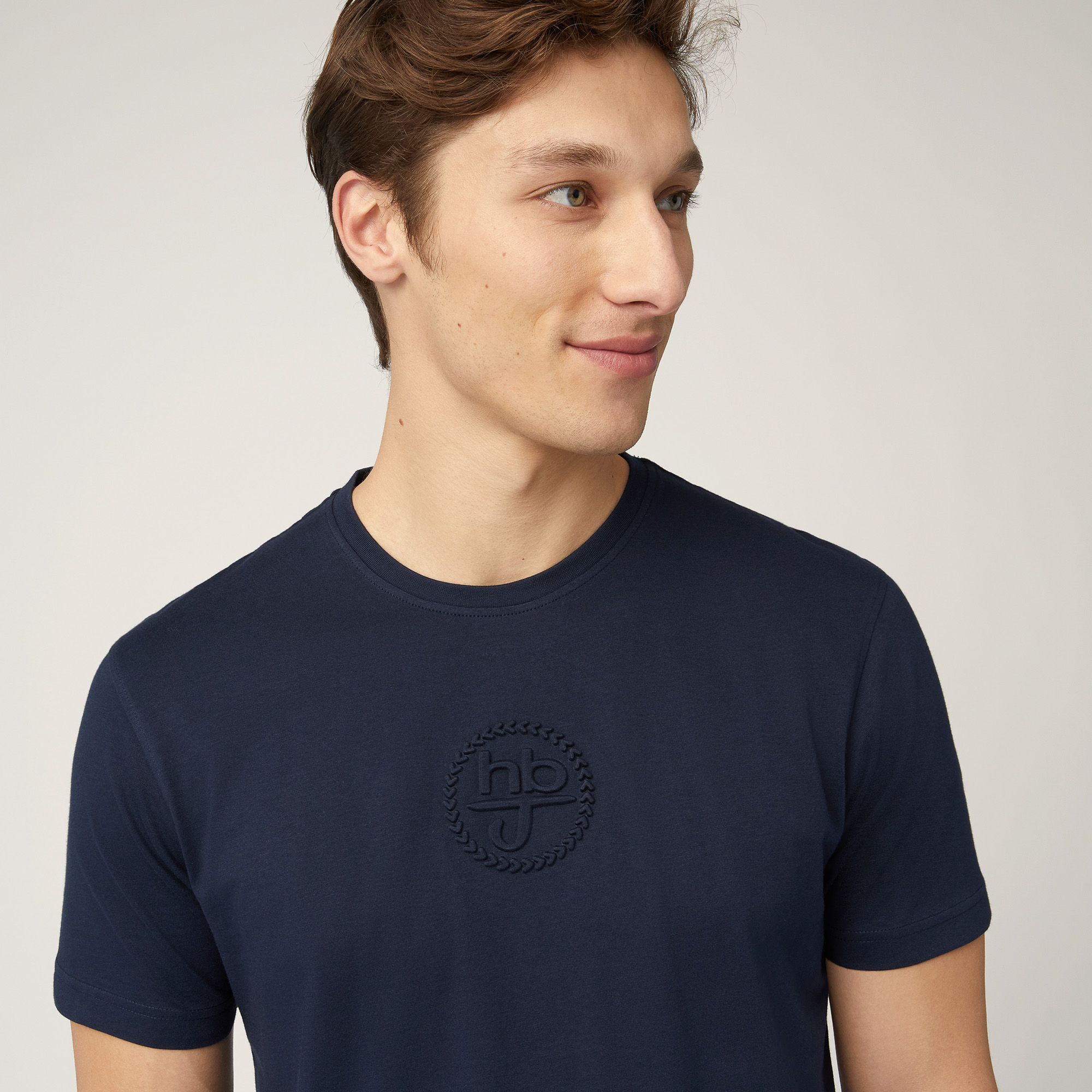 T-shirt with Monogram Print, Dark Blue, large image number 2