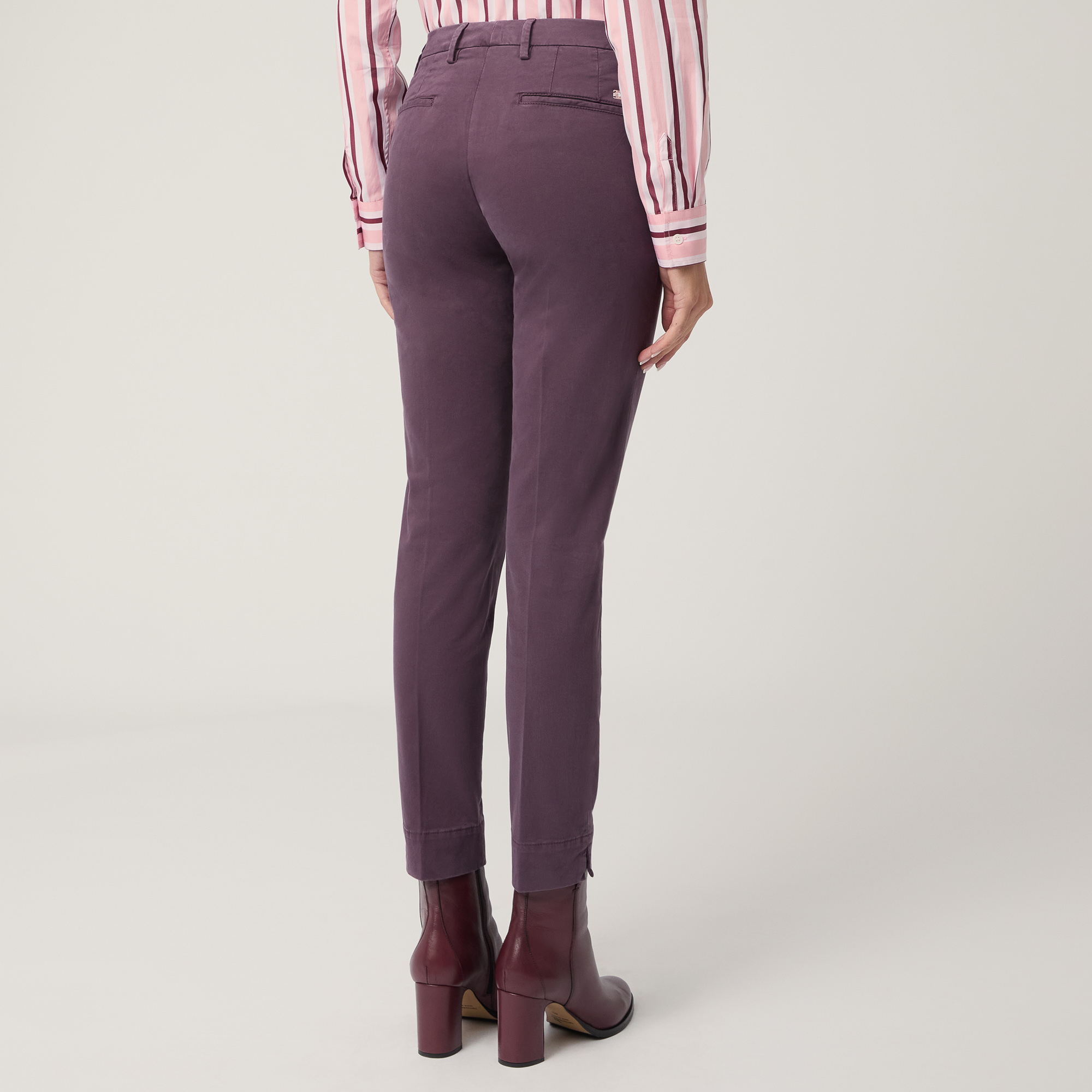 Chino Pants with Logo, Plum, large image number 1