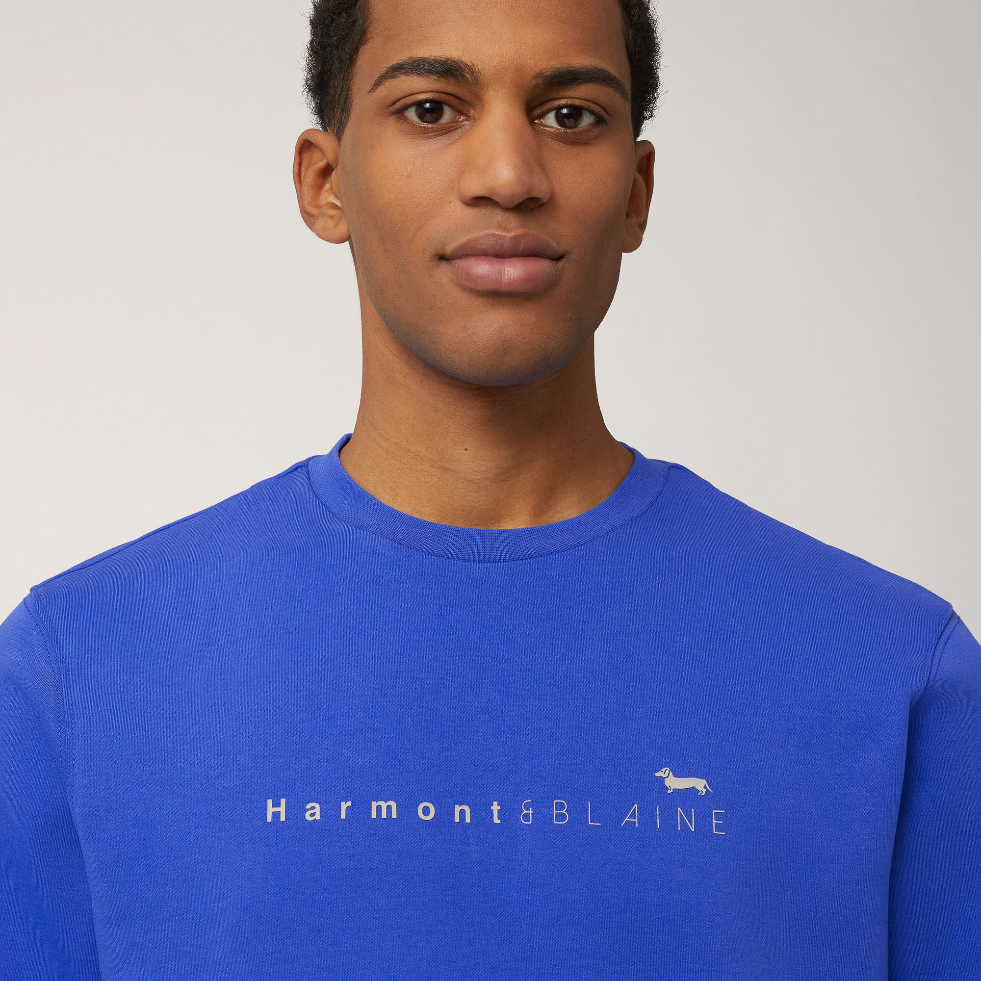 Sweatshirt with Lettering and Dachshund, Light Blue, large image number 2