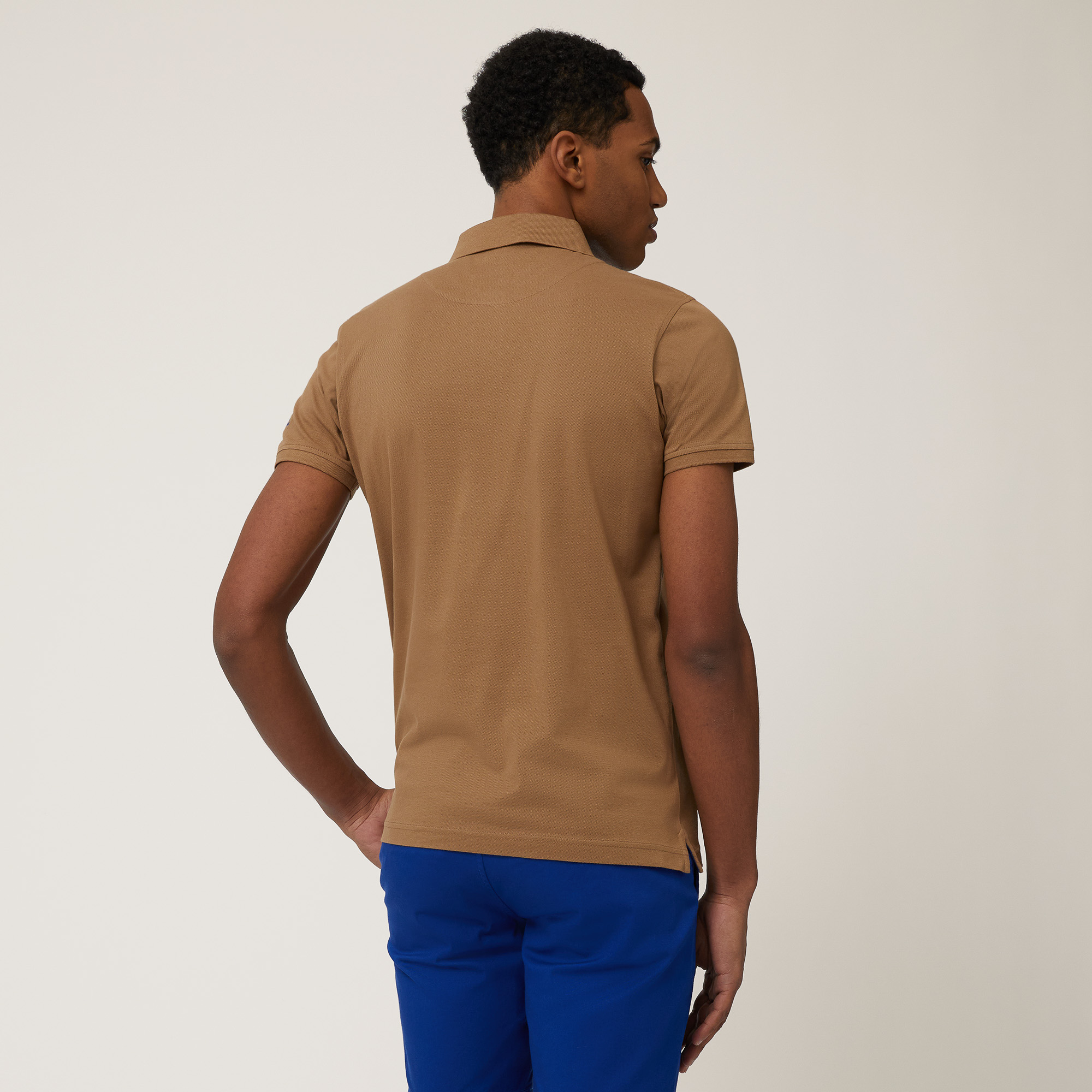 Narrow-Fit Cotton Polo, Light Brown, large image number 1