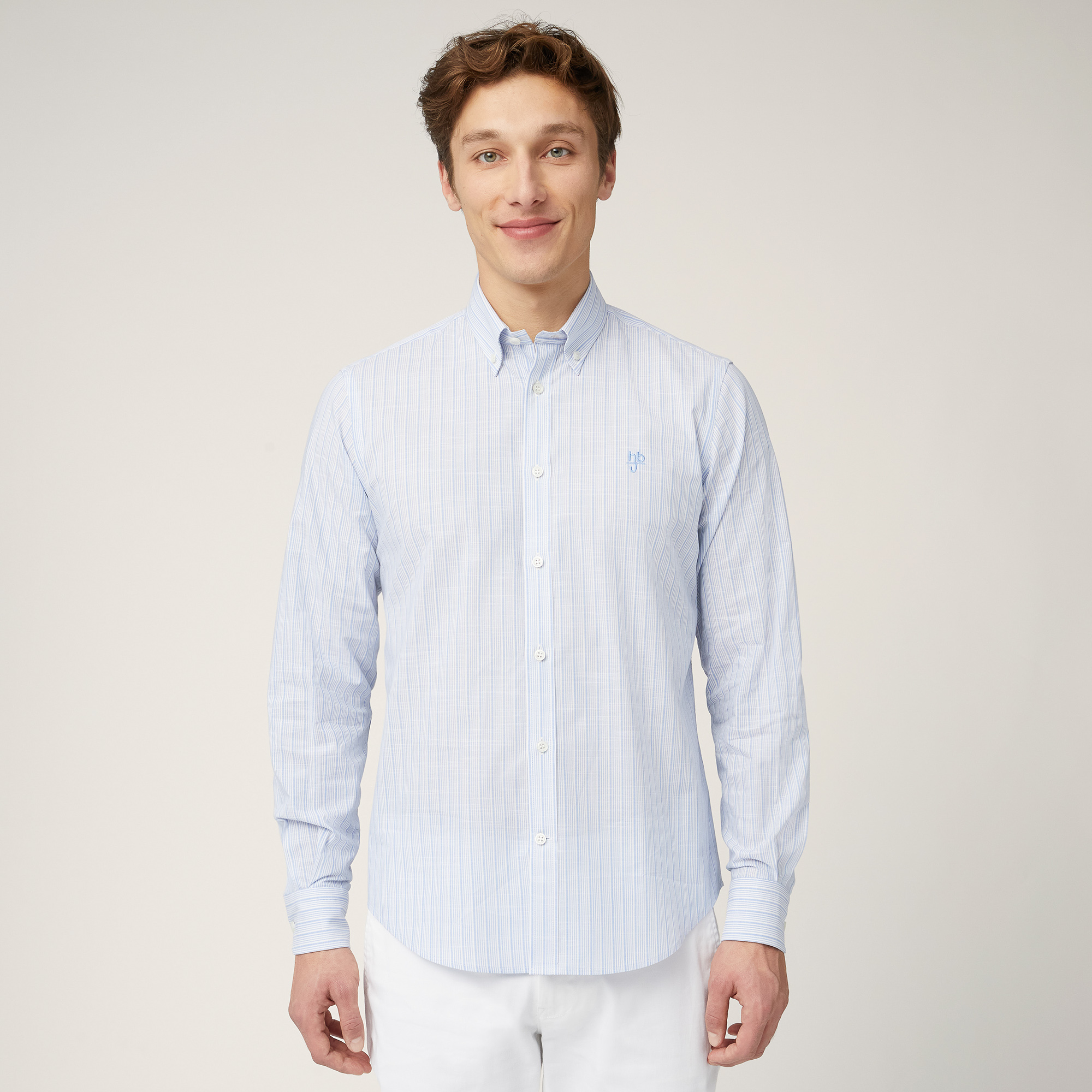 Shirt with button-down collar, Sport Blue, large image number 0