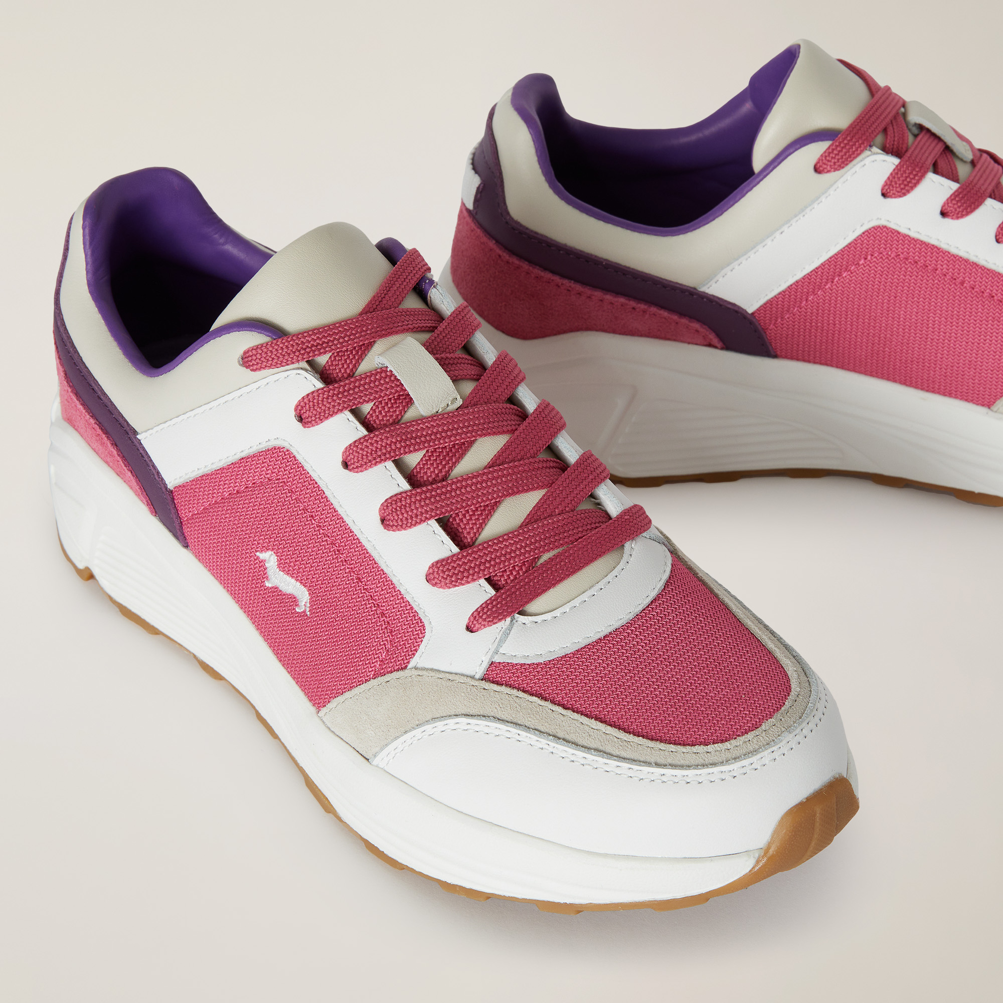 Multi-Material Sneakers, Melange Pink, large image number 3