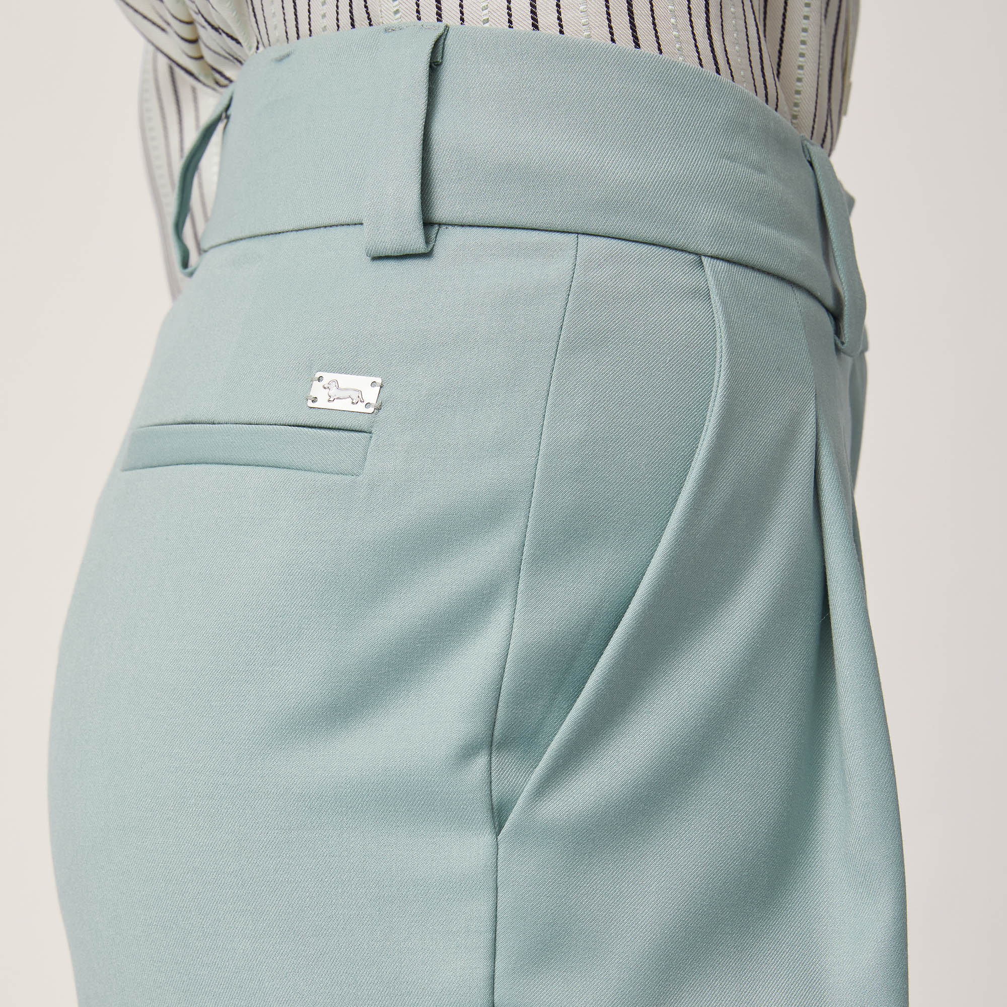 Pants with Turn-Up Hem, Teal, large image number 2