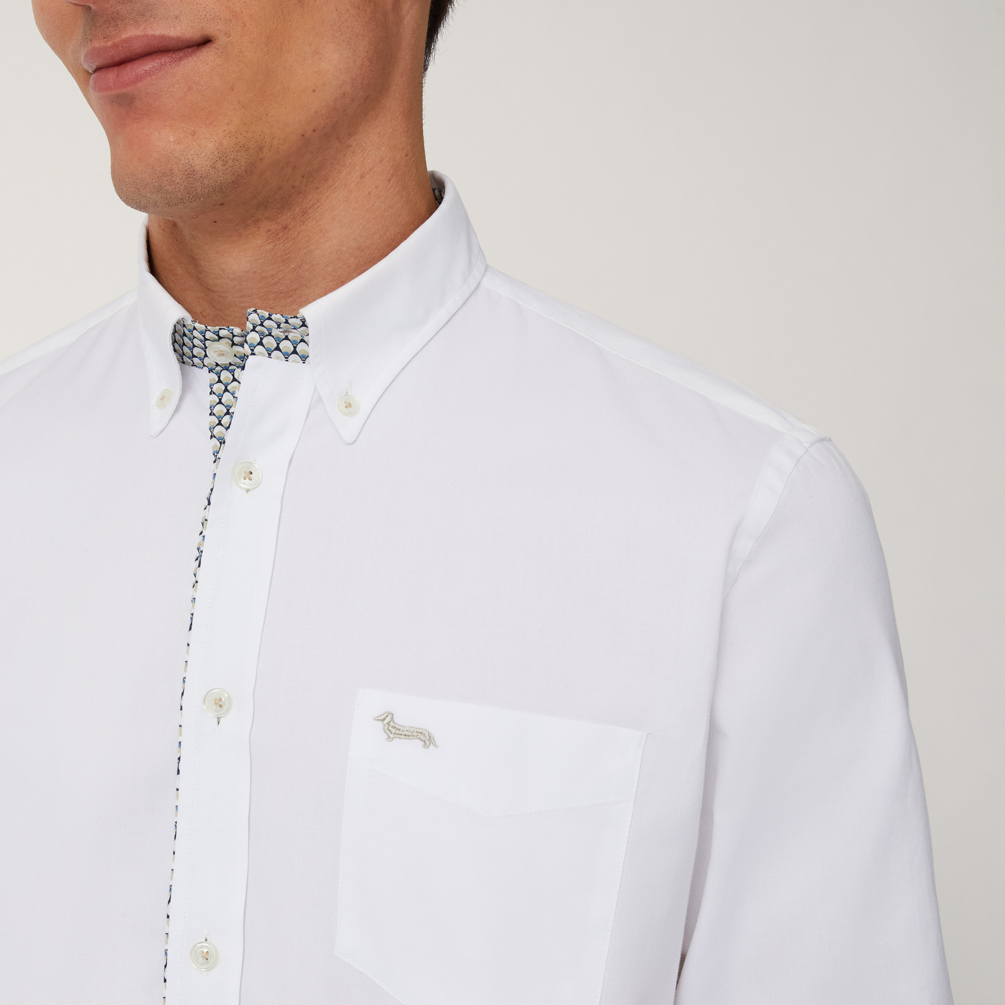 Shirt with Contrasting Details, White, large image number 2