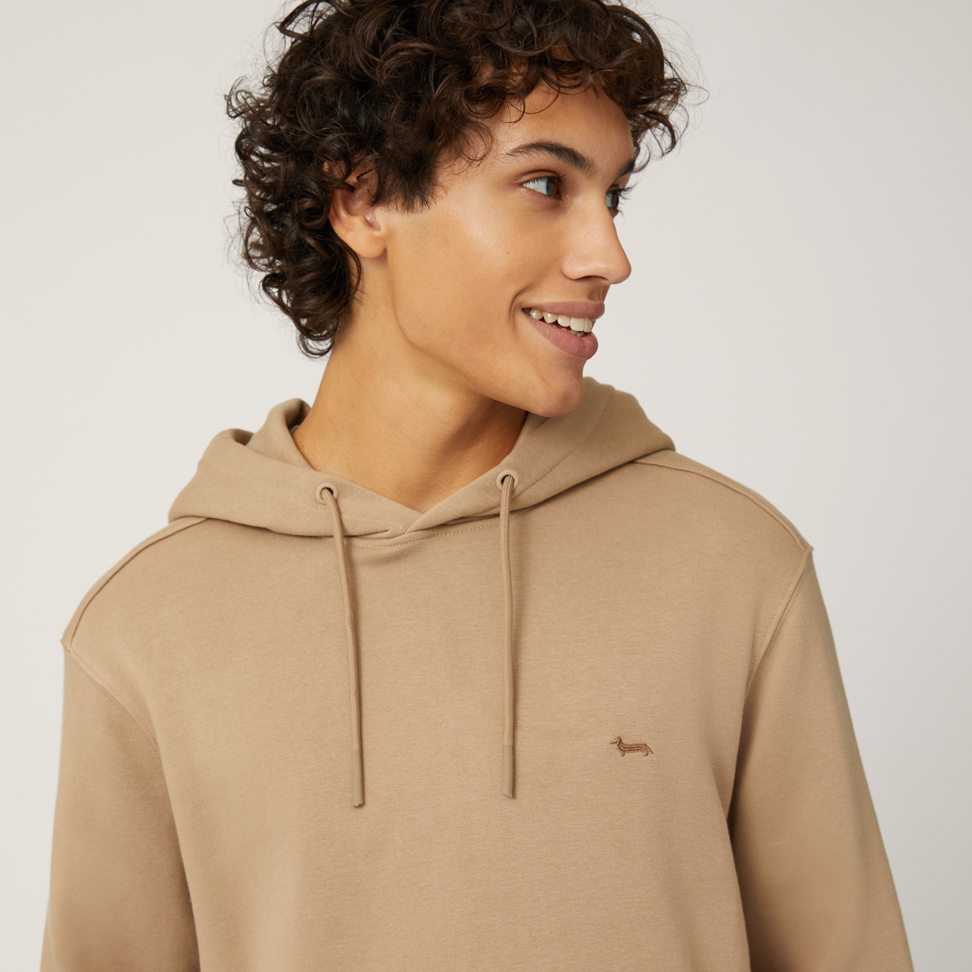 Hoodie with Dachshund, Beige, large image number 2