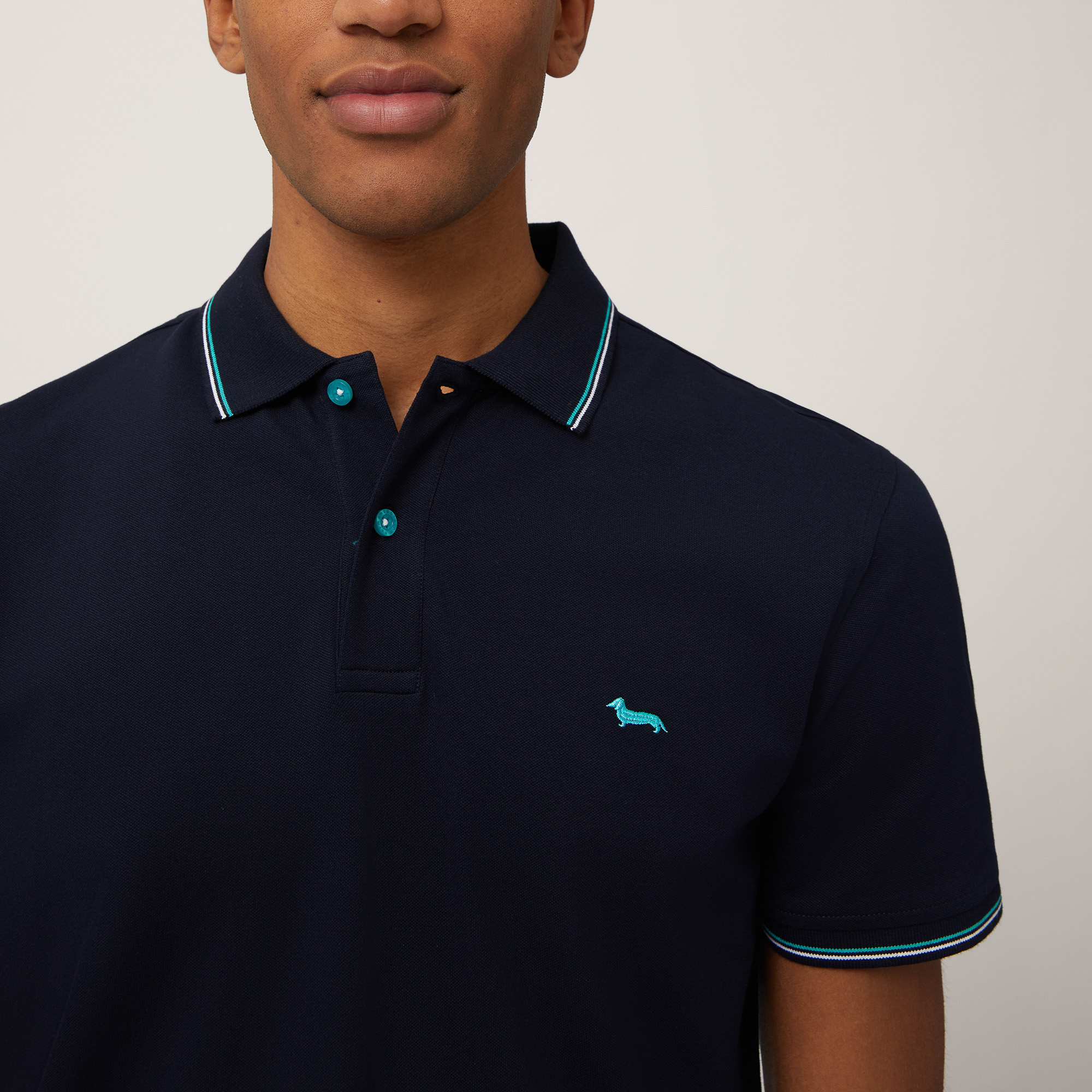 Polo with Striped Details, Navy Blue, large image number 2