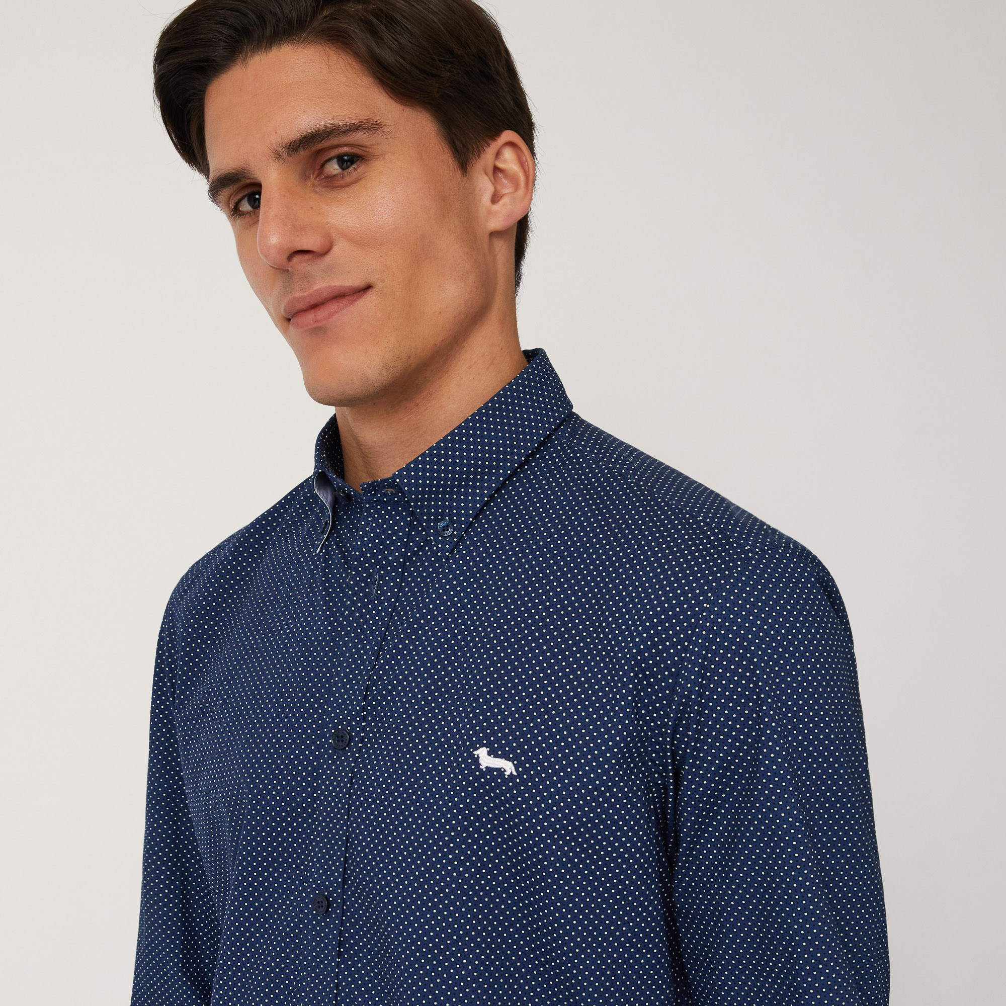 Shirt with Tie-Inspired Pattern, Blue , large image number 2