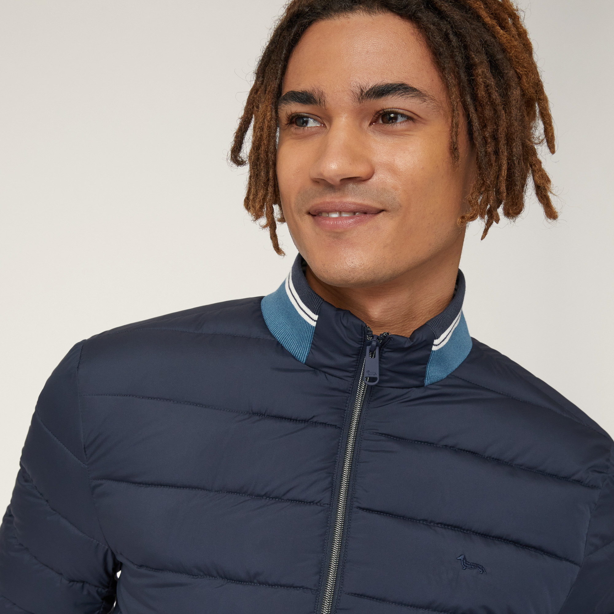 Bomber Jacket with Contrasting Details, Blue , large image number 2