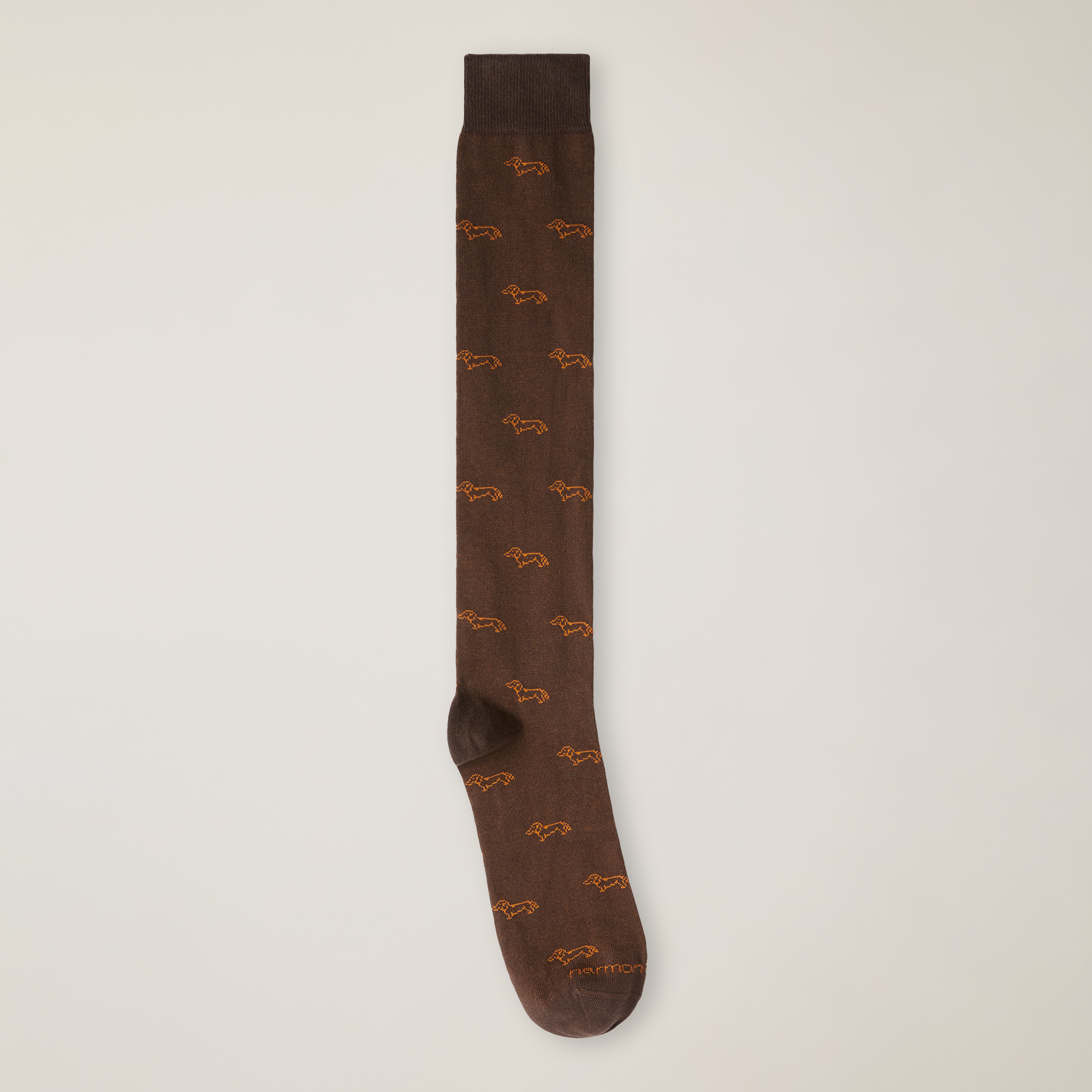 Long All-Over Dachshund Socks, Brown, large image number 0