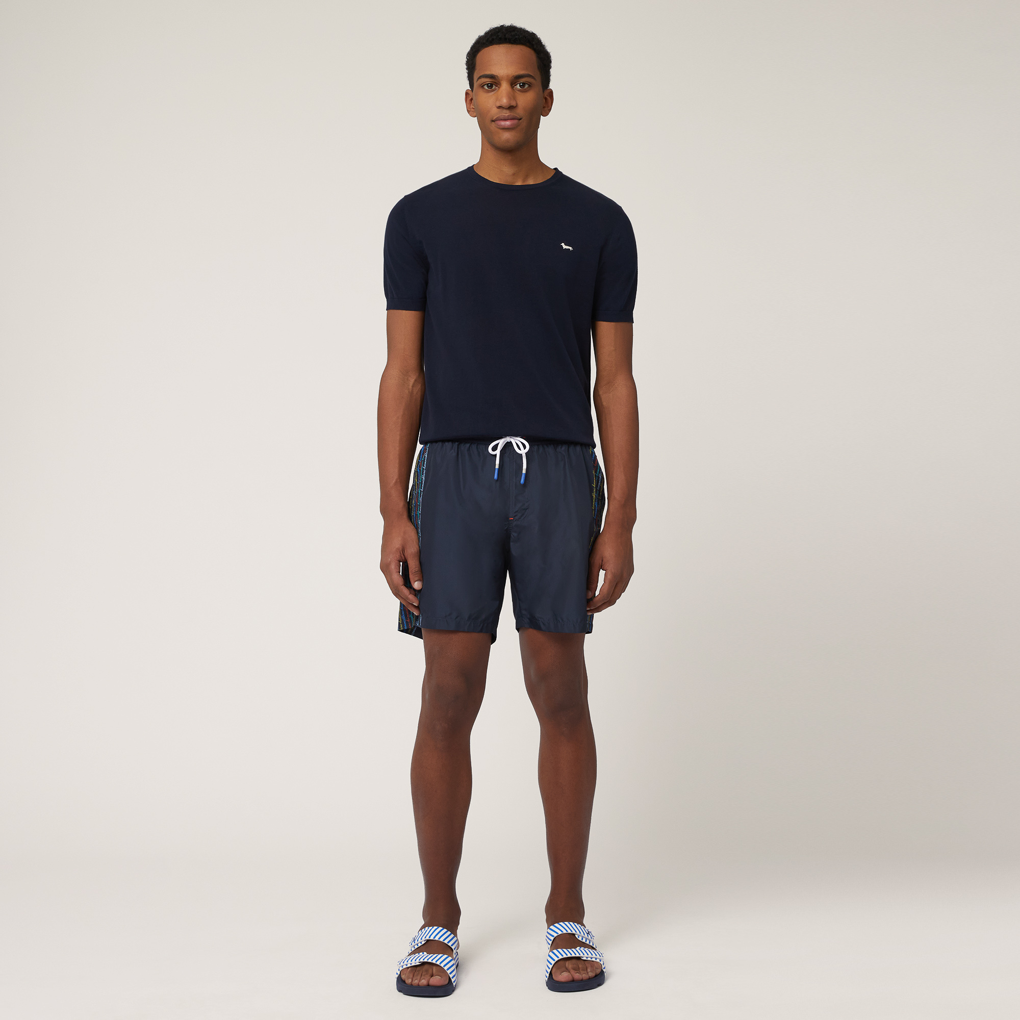 Swim Shorts with Lettering, Light Blue, large image number 3